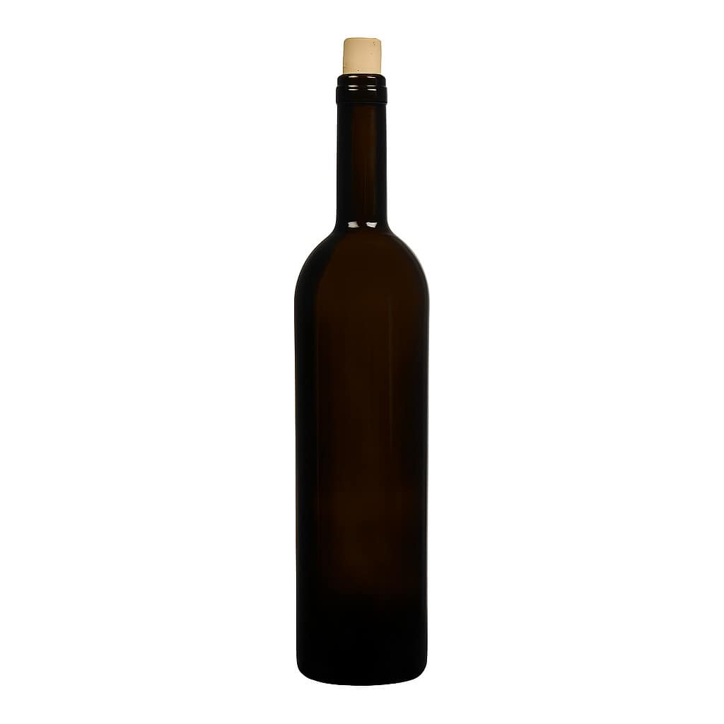 750 ml Şarap Şişesi 'Liberty', antik yeşil, Ağız: Mantar