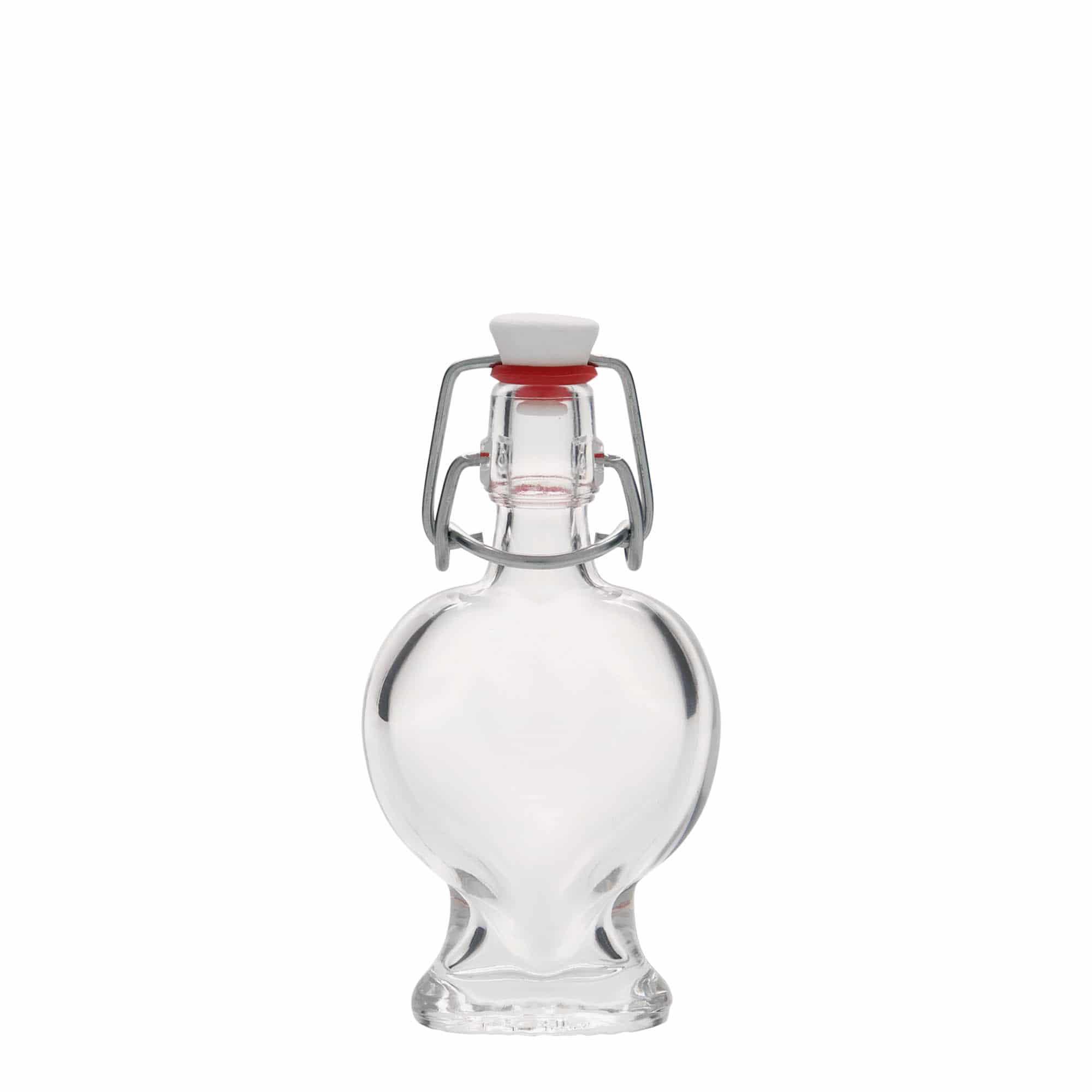 40 ml cam şişe 'Kalp', ağız: mandallı kapak