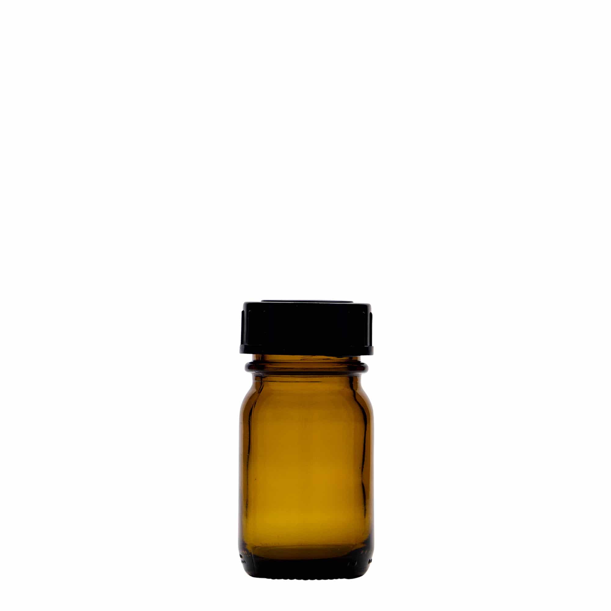 30 ml geniş ağızlı cam, kahverengi, ağız çapı: DIN 32