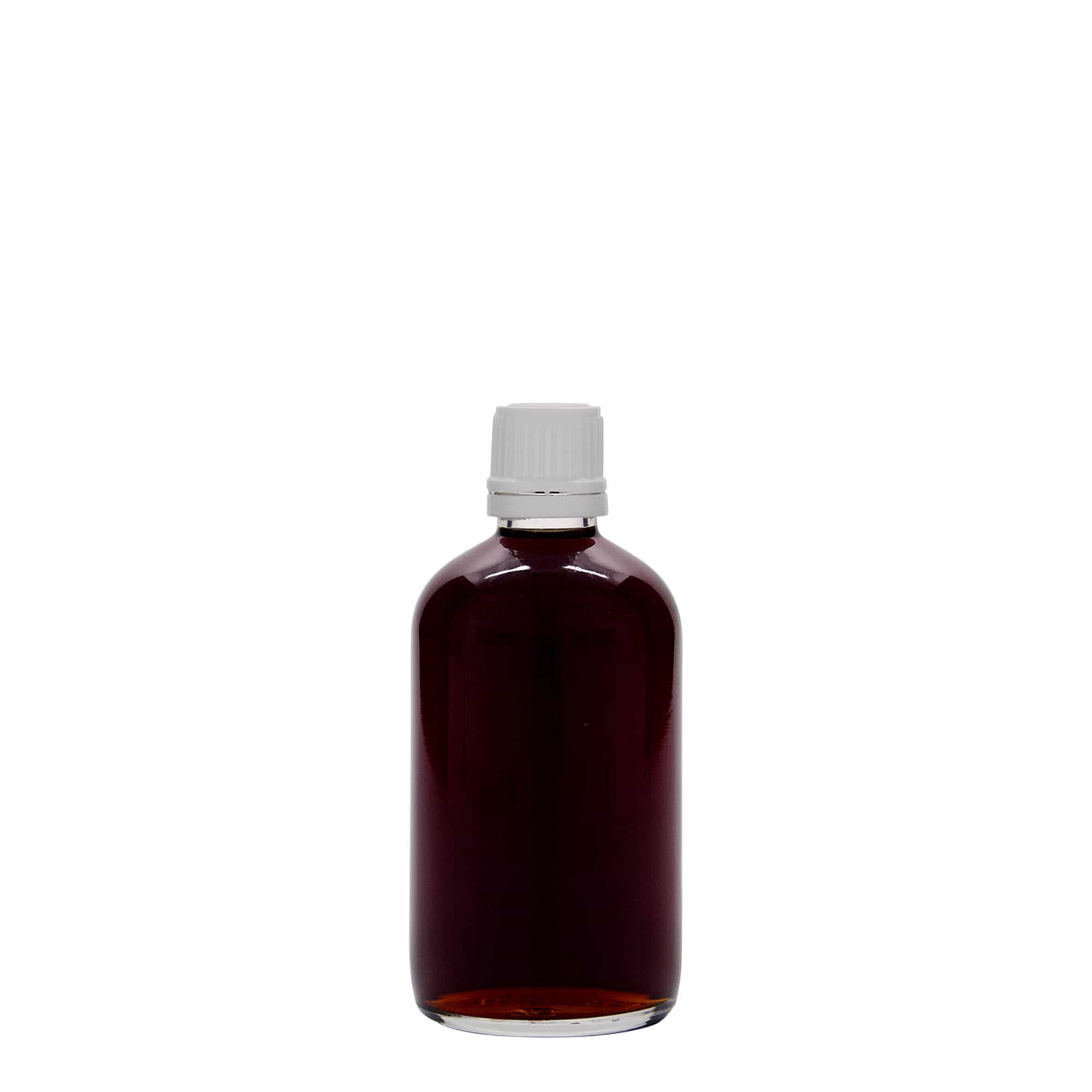 100 ml tıbbi şişe, cam, ağız: DIN 18