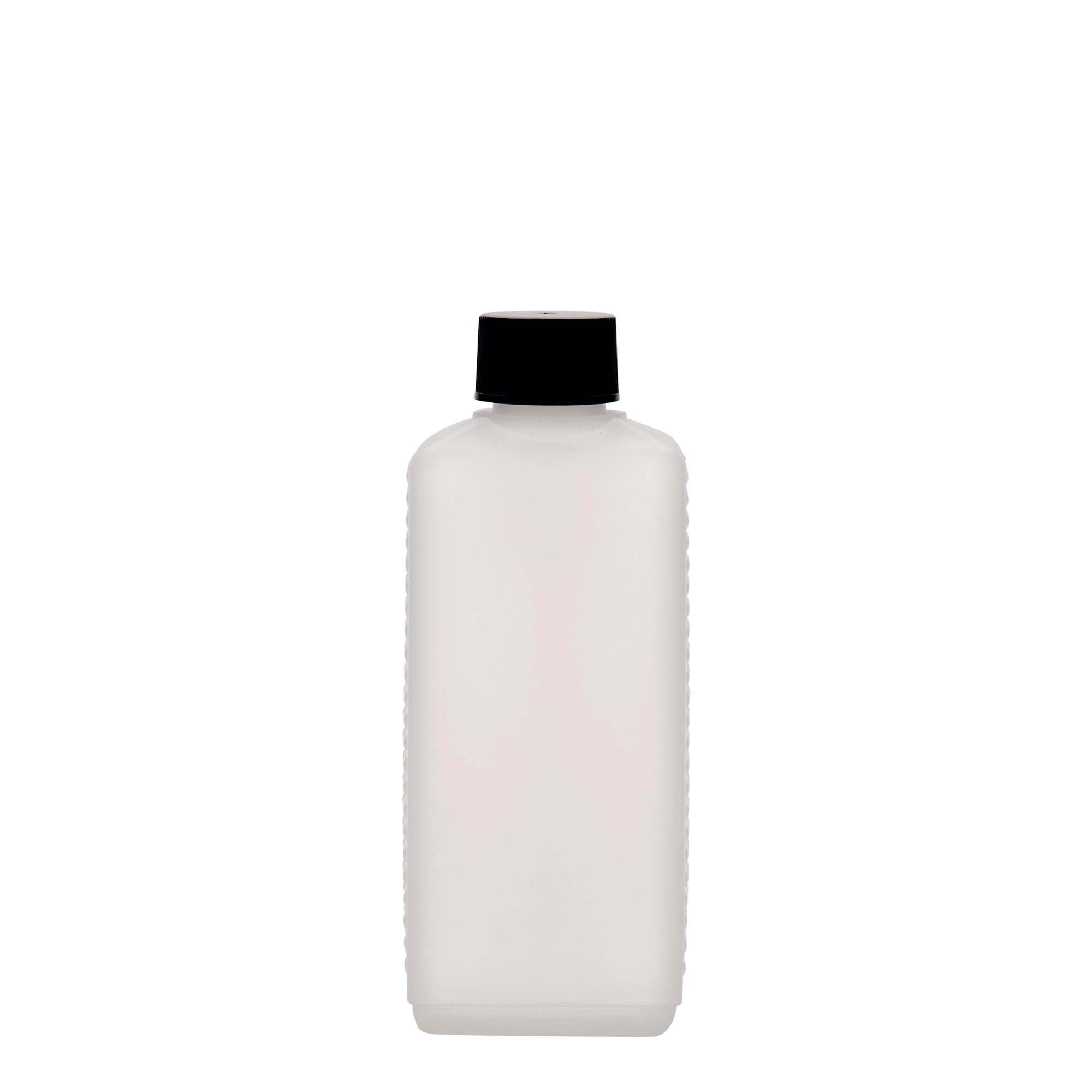 250 ml Kanister şişesi, dikdörtgen, HDPE plastik, doğal, ağız: DIN 25 EPE 250 ml Kanister şişesi, dikdörtgen, HDPE plastik, doğal, ağız: DIN 25 EPE