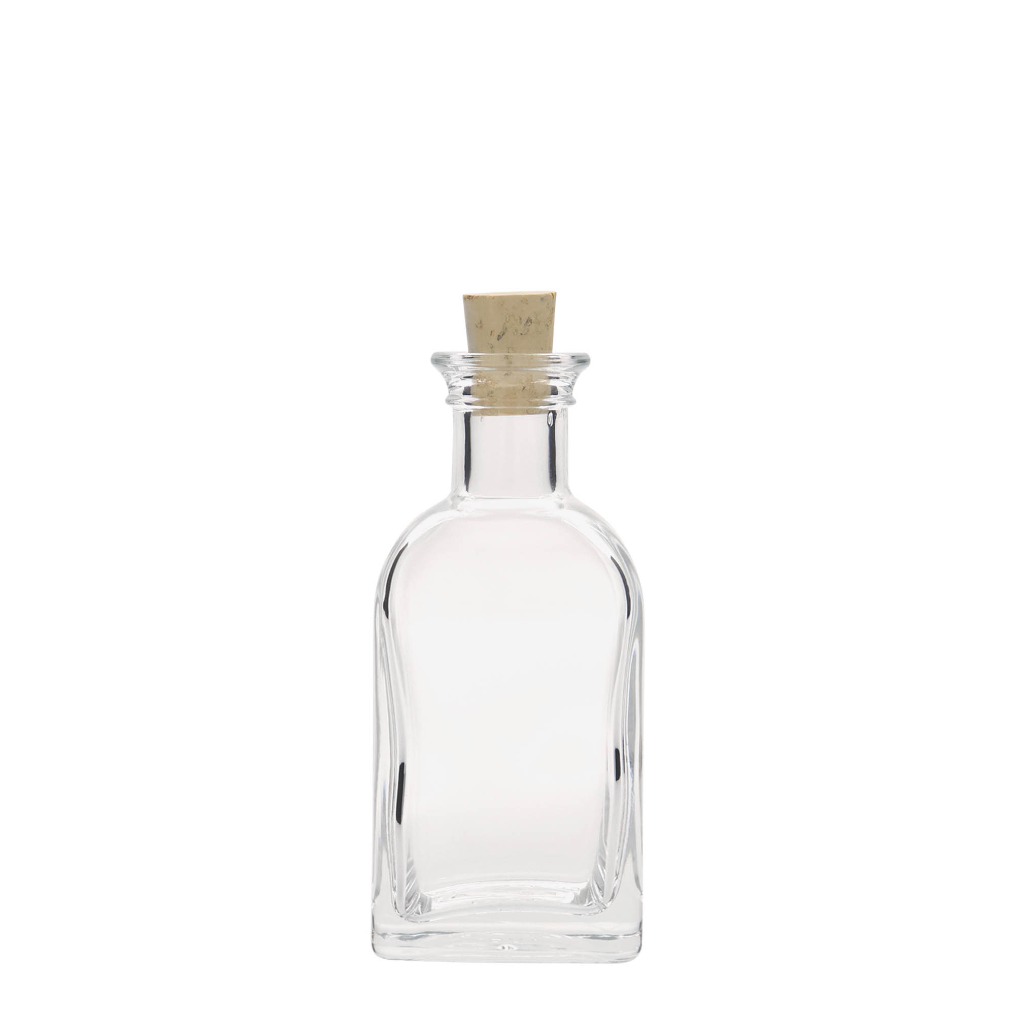 100 ml cam şişe Apotheker Carré, kare, ağız: mantar 100 ml cam şişe Apotheker Carré, kare, ağız: mantar
