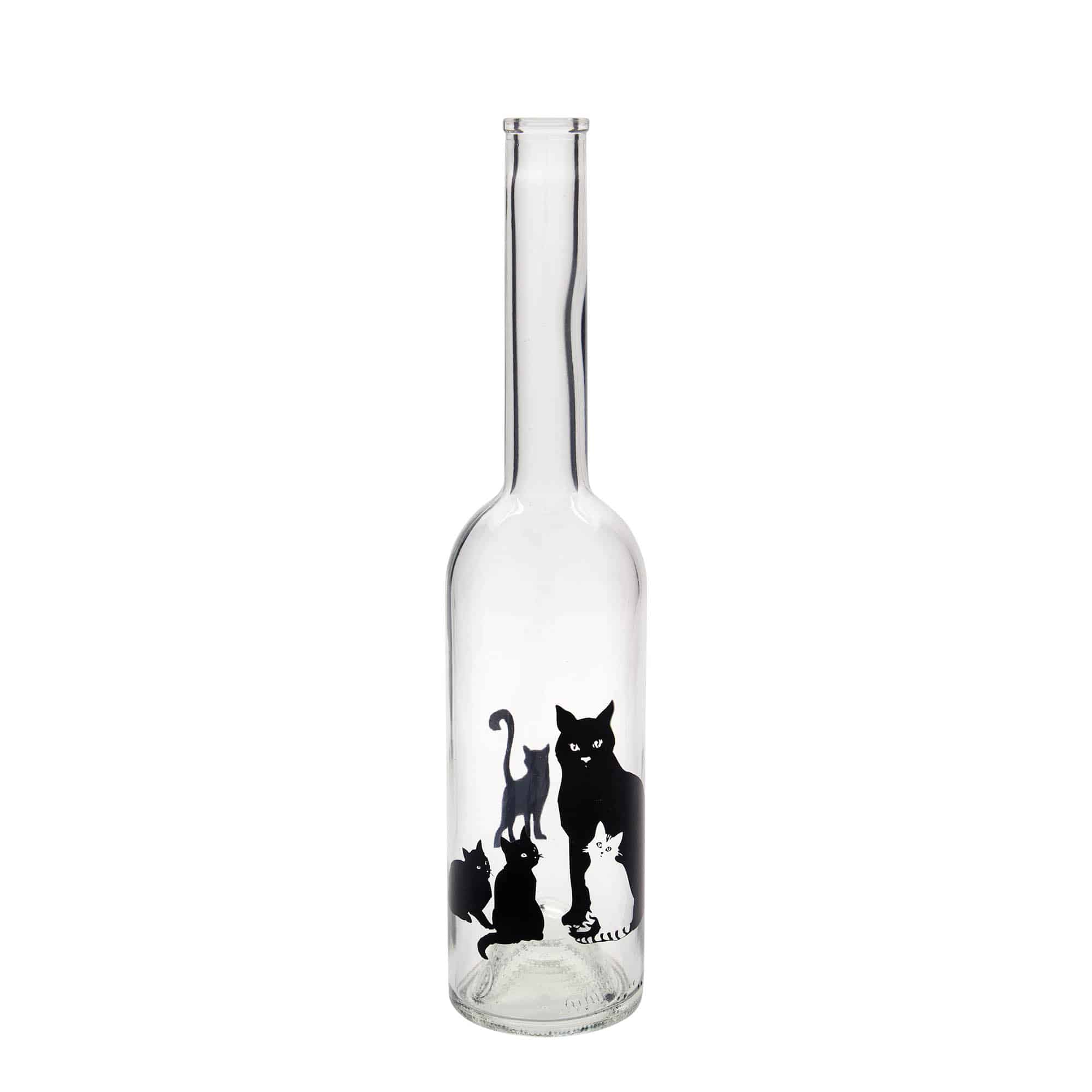 500 ml cam şişe 'Opera', desen: Kediler, ağız: mantar tapa 500 ml cam şişe 'Opera', desen: Kediler, ağız: mantar tapa