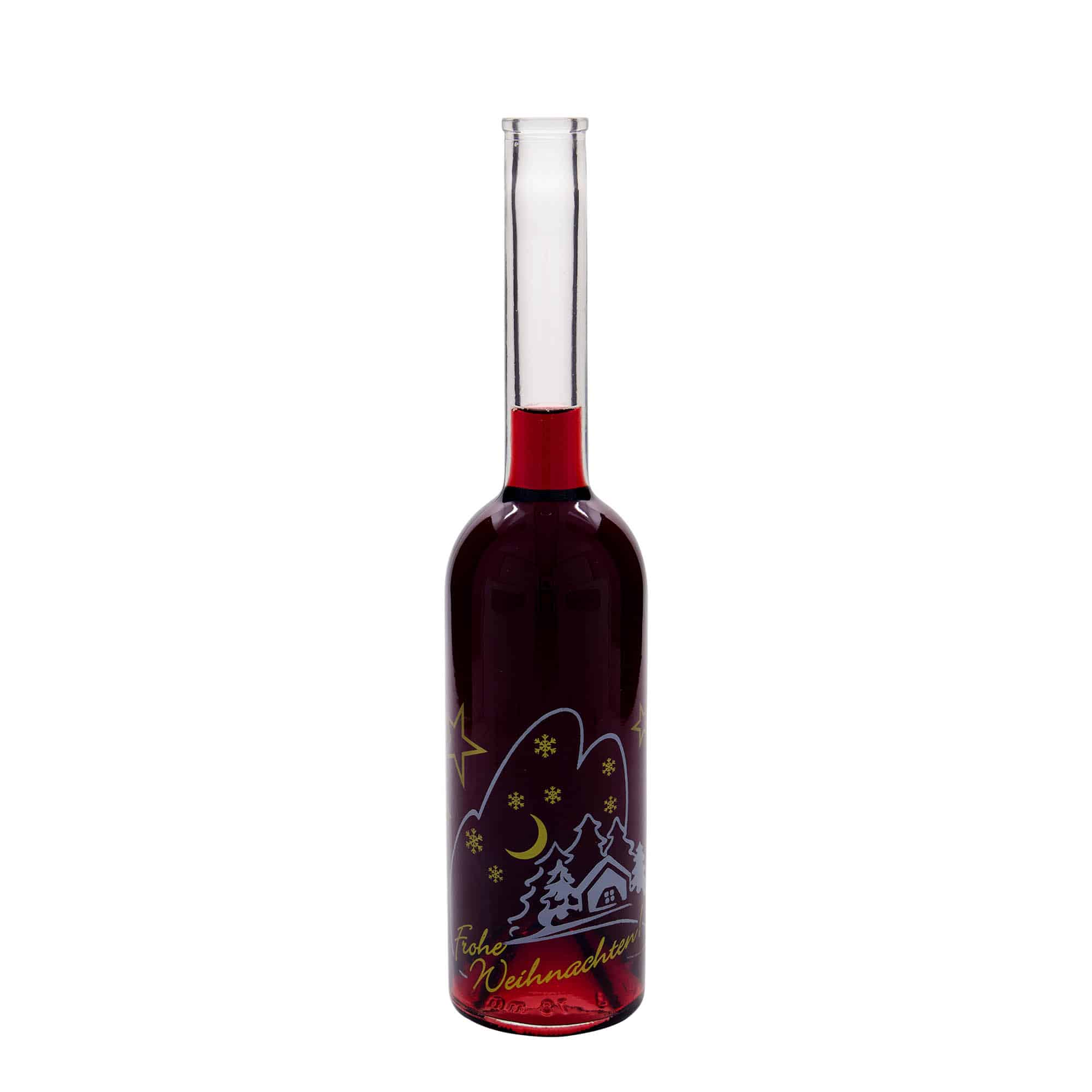 500 ml Cam Şişe 'Opera', Motif: Noel İdyli, Ağız: Mantar