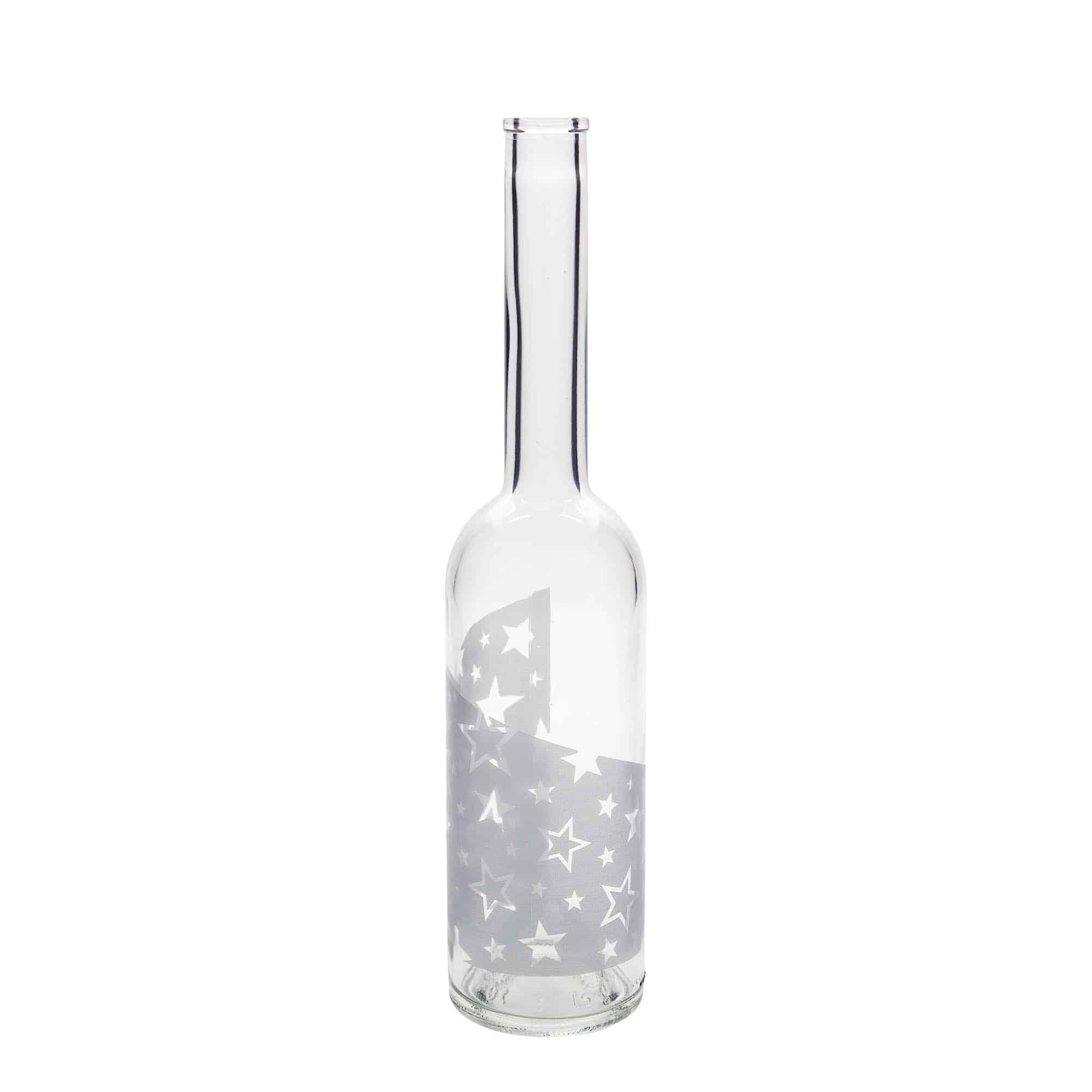 500 ml Cam Şişe 'Opera', Motif: Gümüş Yıldızlar, Ağız: Mantar 500 ml Cam Şişe 'Opera', Motif: Gümüş Yıldızlar, Ağız: Mantar