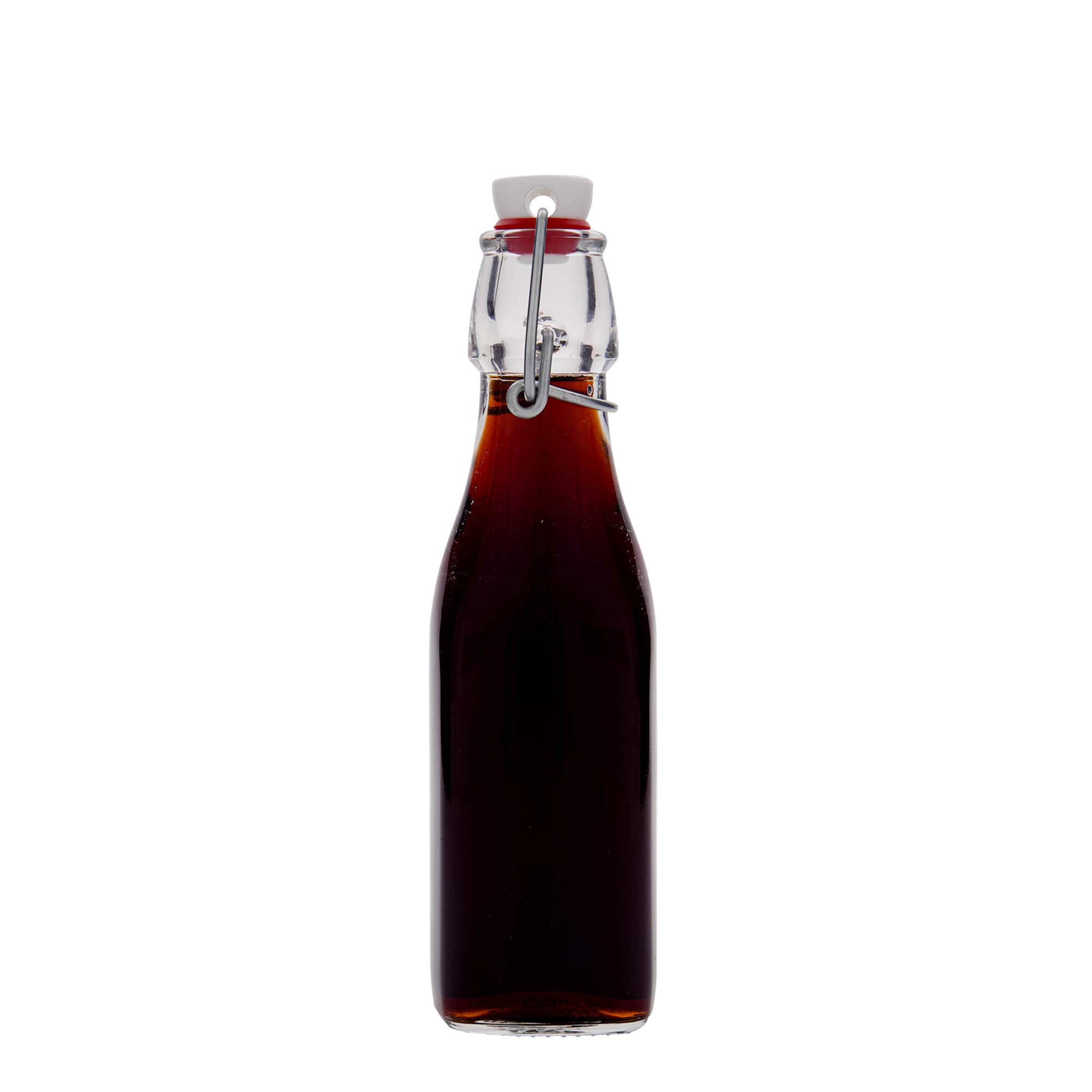 250 ml cam şişe 'Swing, kare, ağız: mandallı kapak'