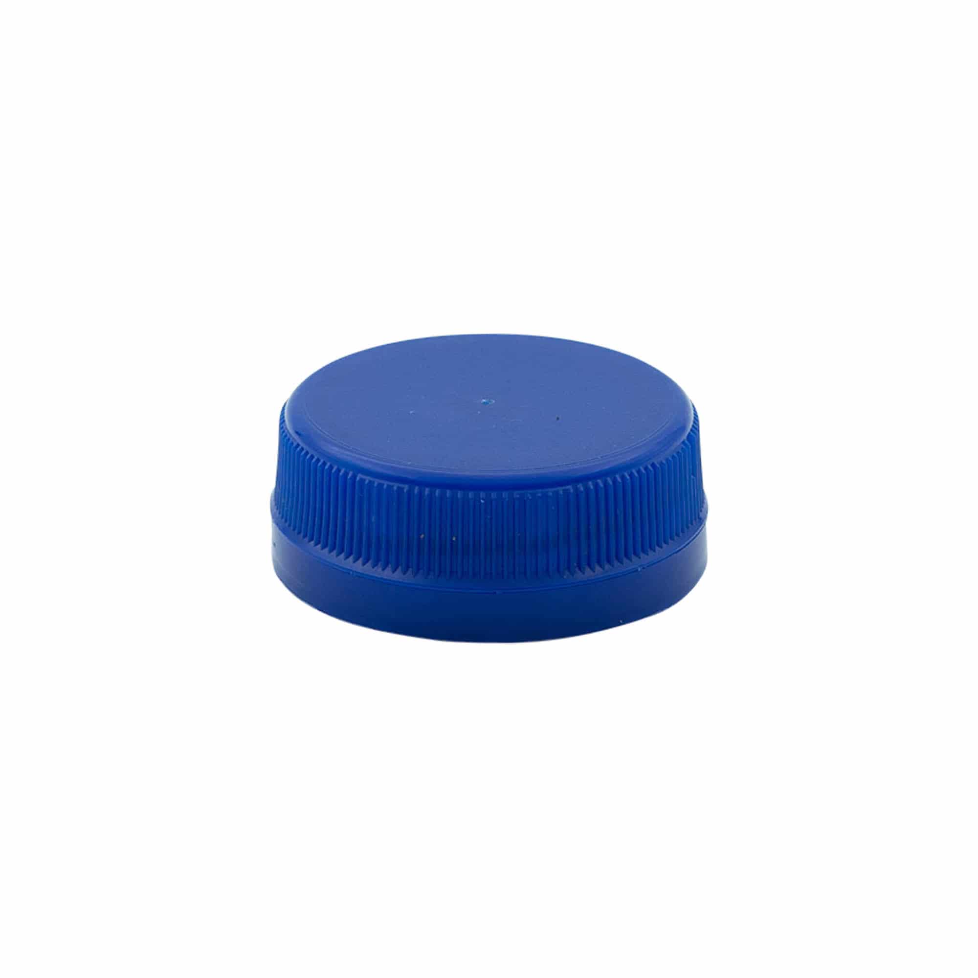 Vidalı kapak çift dişli, PE plastik, mavi, ağız için: PET 38 mm
