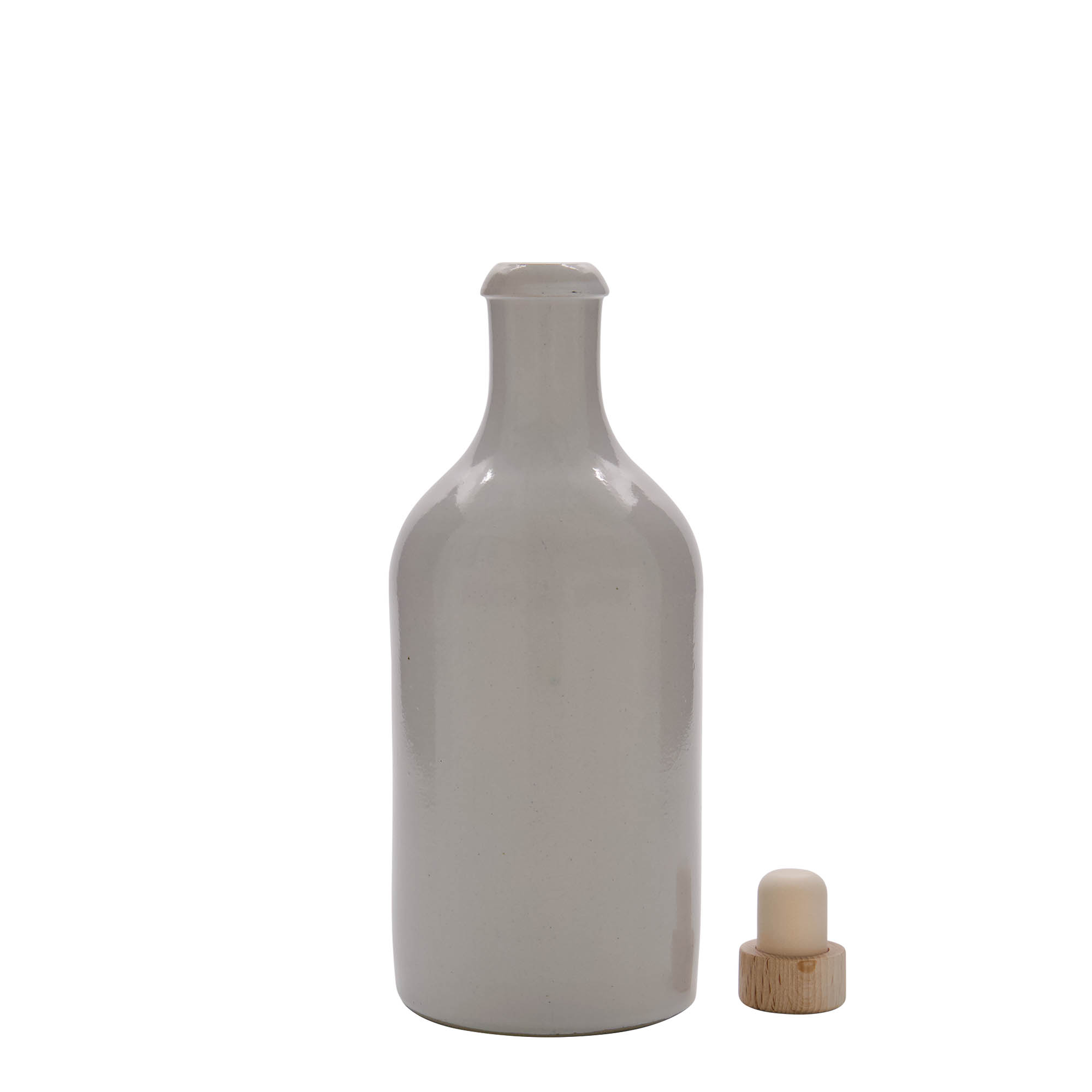 500 ml Toprak testi, taş toprak, beyaz, ağız: mantar 500 ml Toprak testi, taş toprak, beyaz, ağız: mantar