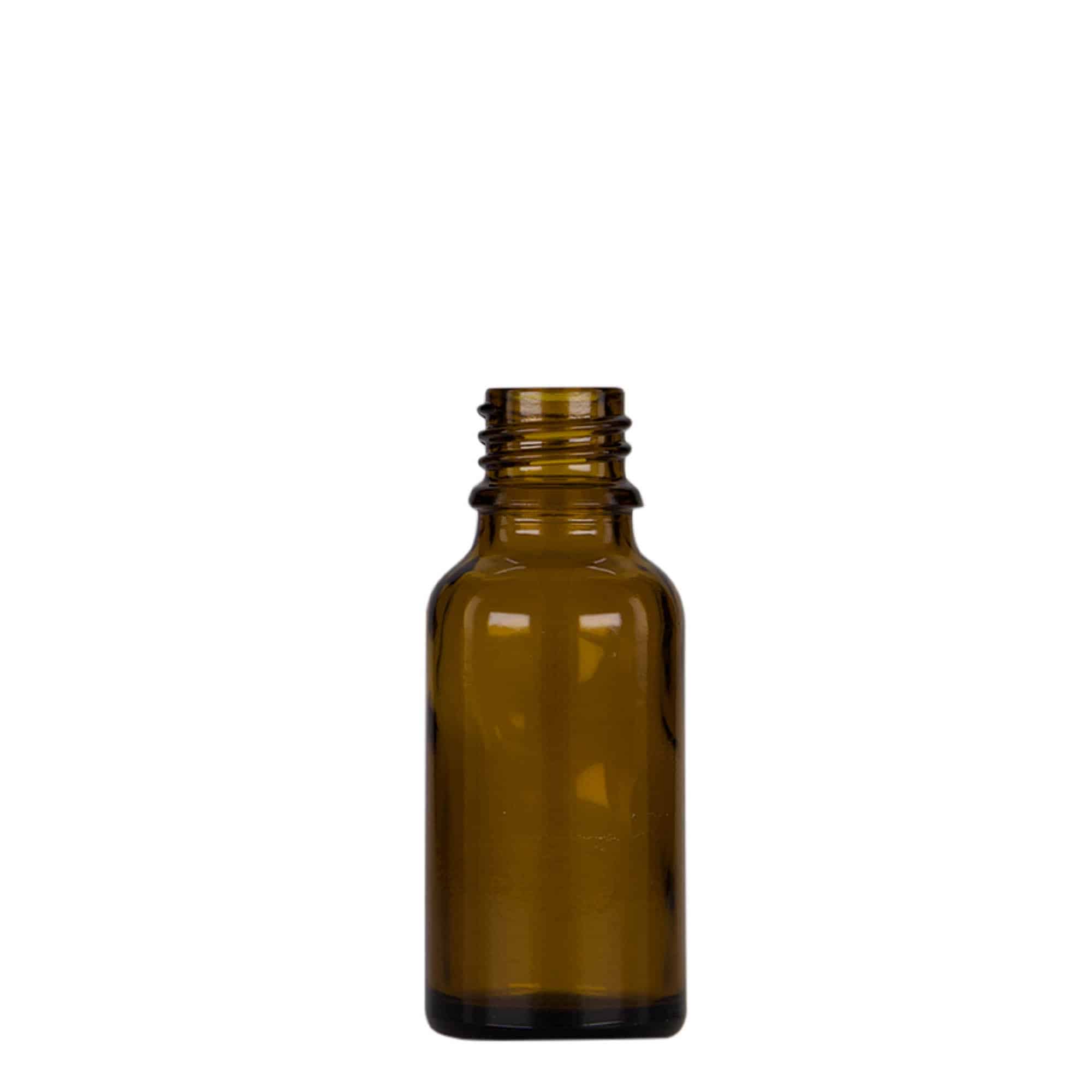 20 ml Pipetli Şişe Tıbbi, Cam, kahverengi-siyah, Ağız: DIN 18