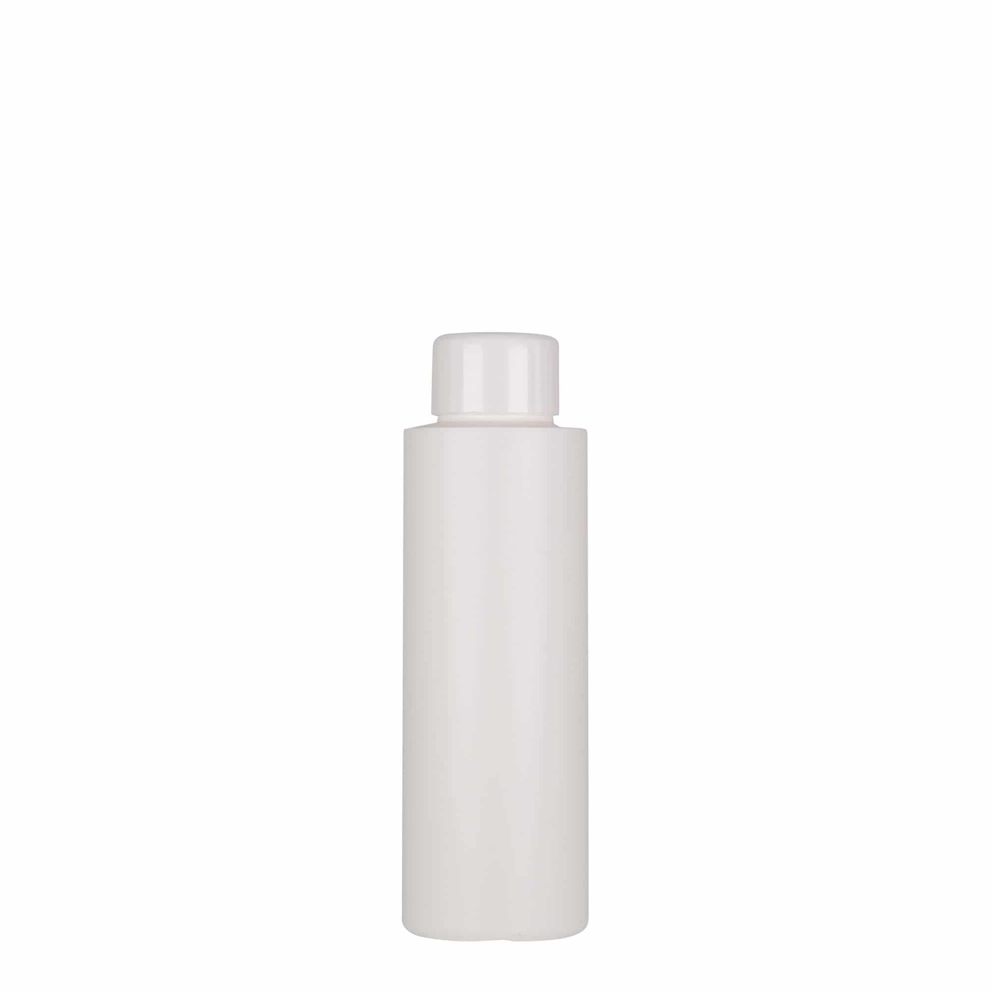 100 ml plastik şişe 'Pipe', Yeşil HDPE, beyaz, ağız: 24/410