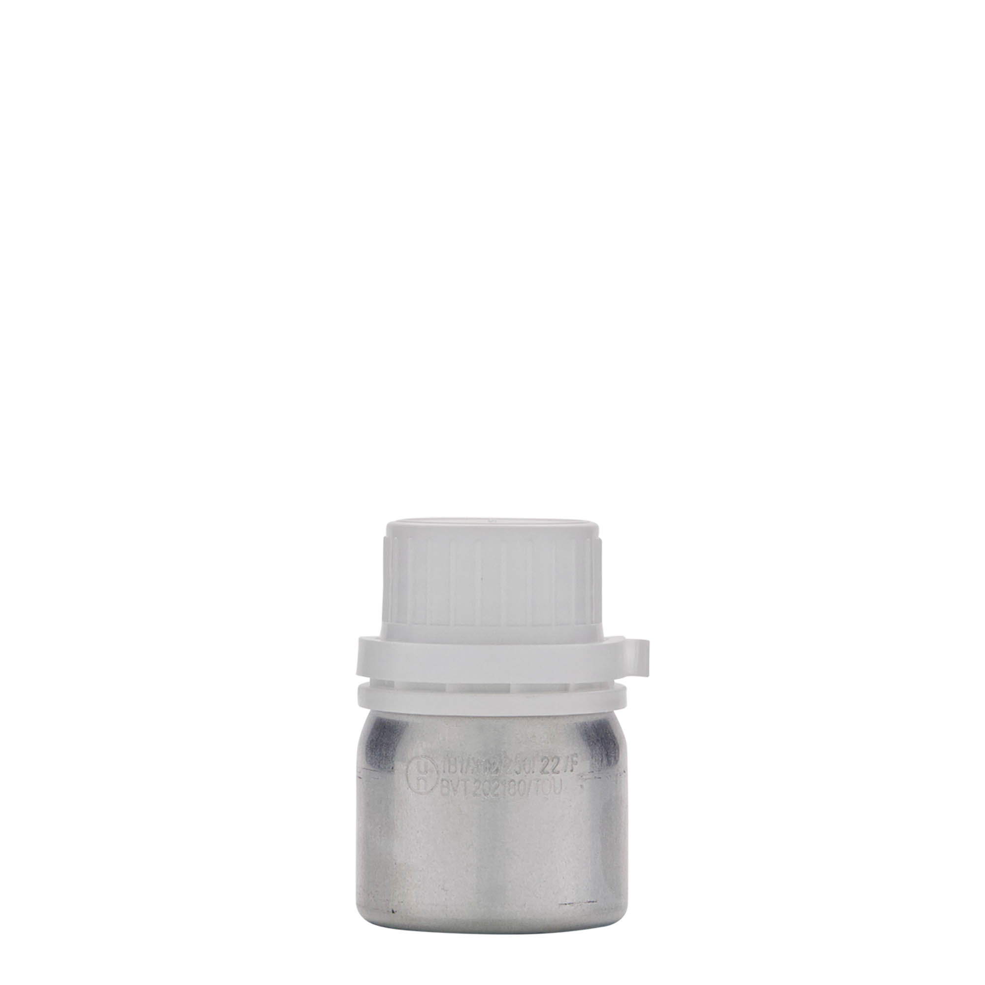 50 ml Alüminyum şişe, metal, gümüş, ağız: DIN 32