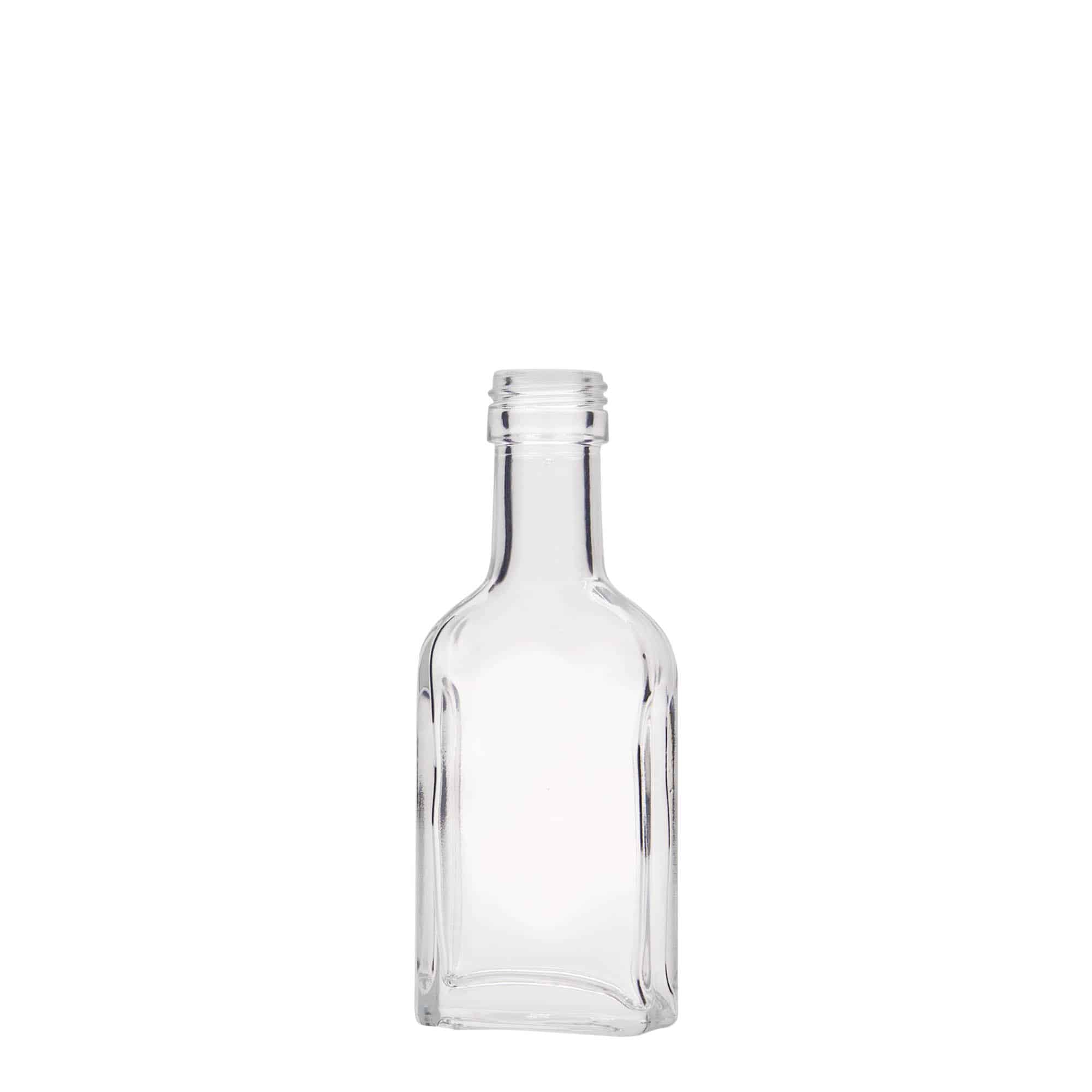 40 ml Cep Şişesi Uzun Boyun, dikdörtgen, Cam, Ağız: PP 22
