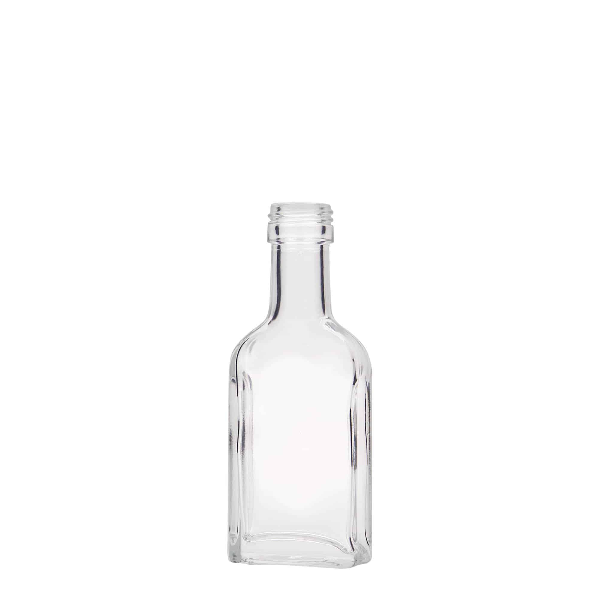 40 ml Cep Şişesi Uzun Boyun, dikdörtgen, Cam, Ağız: PP 22 40 ml Cep Şişesi Uzun Boyun, dikdörtgen, Cam, Ağız: PP 22