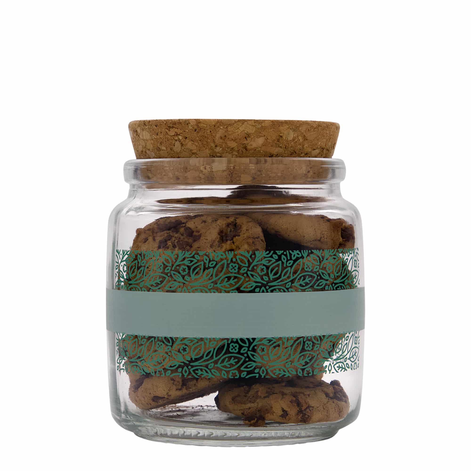 750 ml Mantar Kapaklı Cam Şişe 'Giara', Motif: Naturalmente verde, Ağız: Mantar