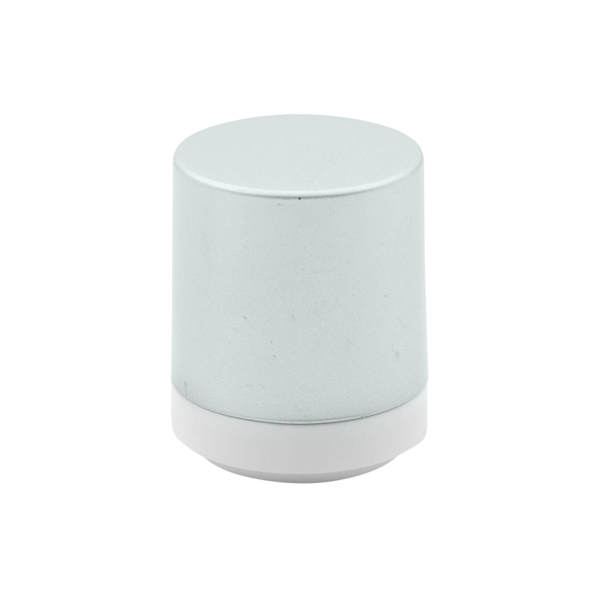 Airless Dispenser Pompa Kafası „Mezzo“, Tip D, PP Plastik, beyaz mat gümüş metal kapaklı