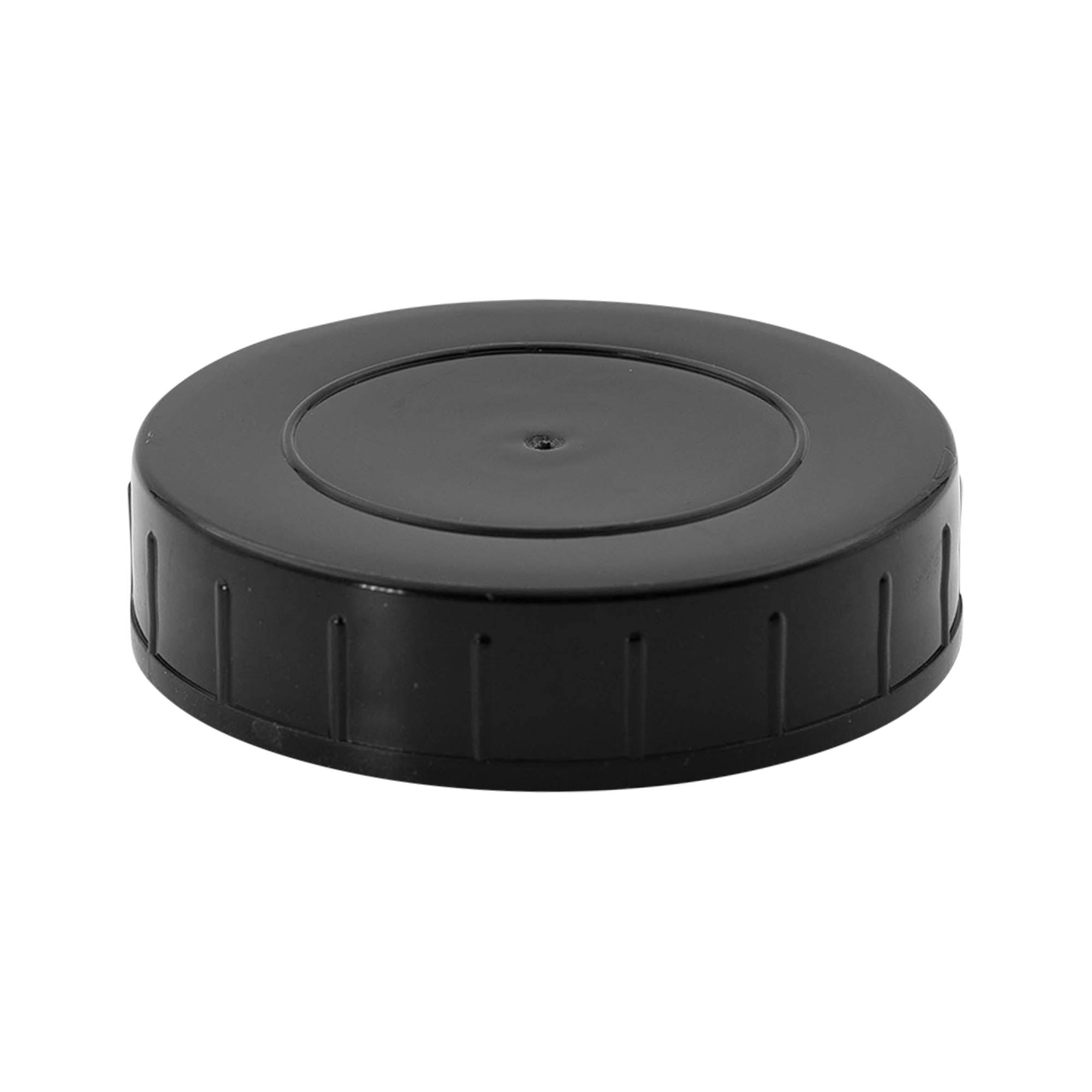 Vidalı kapak, PP plastik, siyah, ağız için: DIN 68