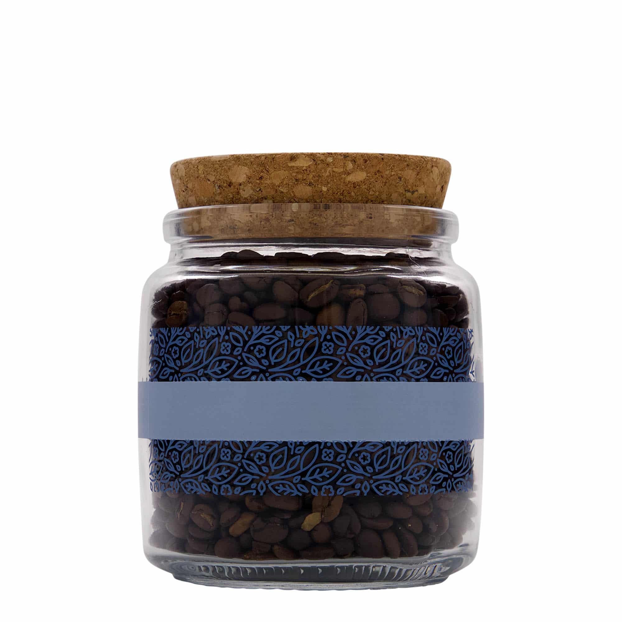 750 ml Mantar kapaklı cam şişe 'Giara', Motif: Naturalmente blu, Ağız: Mantar