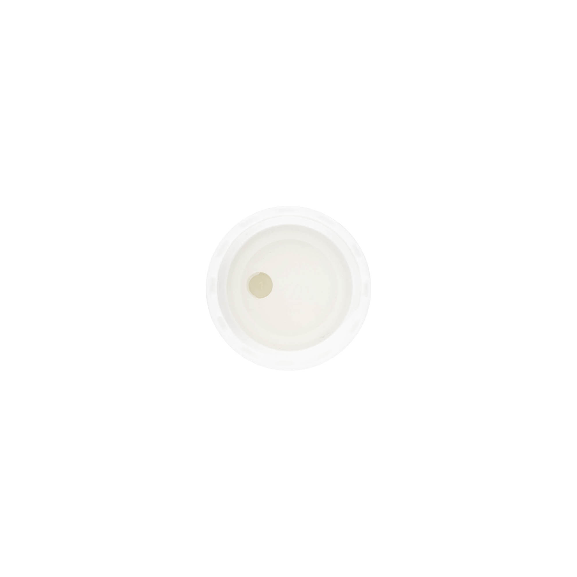 Vida kapak Disc Top, PP plastik, beyaz, ağız çapı için: 20/410 Vida kapak Disc Top, PP plastik, beyaz, ağız çapı için: 20/410