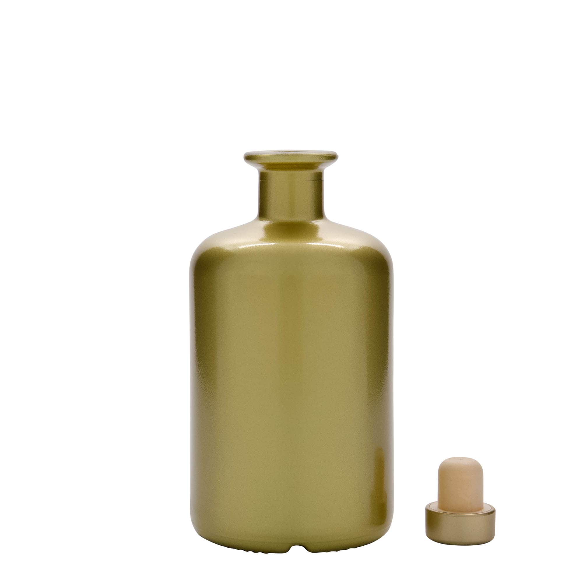 500 ml Cam Şişe Eczacı, altın, Ağız: Mantar