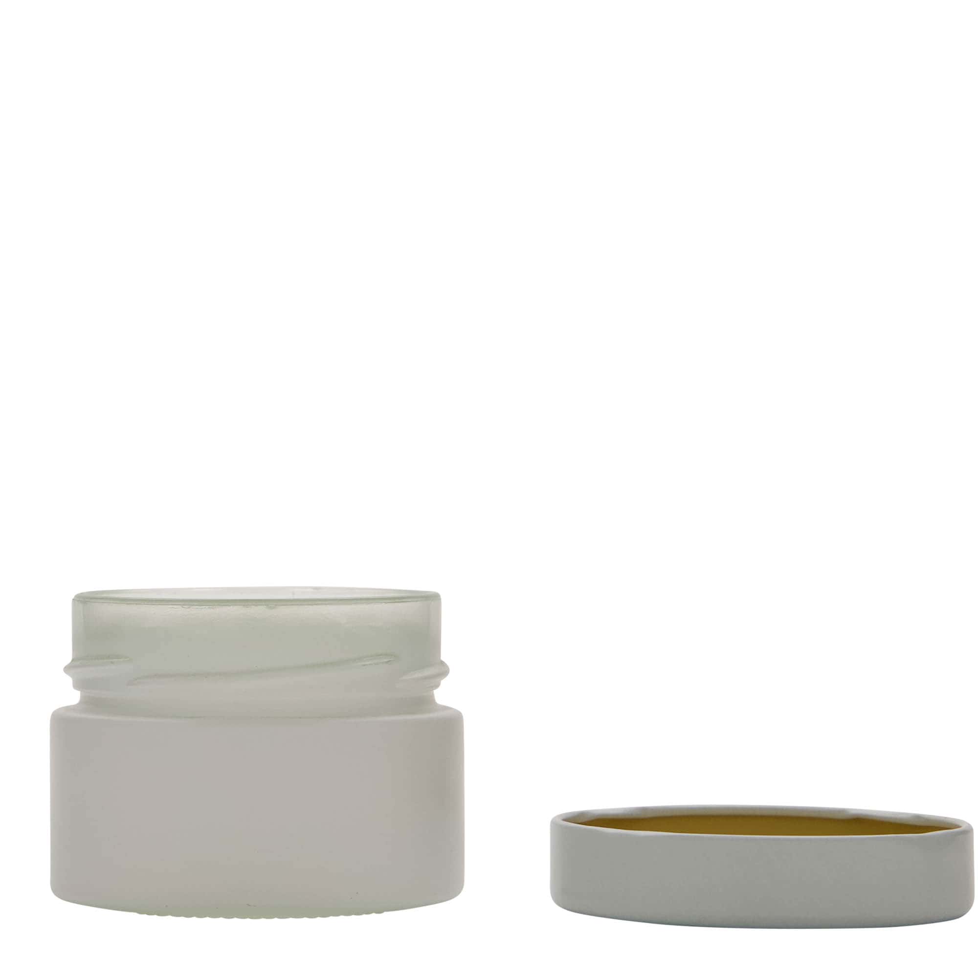 130 ml Yuvarlak Cam 'Aurora', beyaz, Ağız: Deep-Twist-Off (DTO 66)