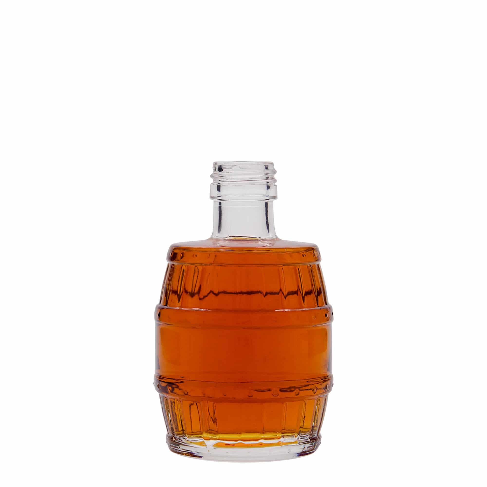 200 ml cam şişe 'Fıçı', ağız: PP 28