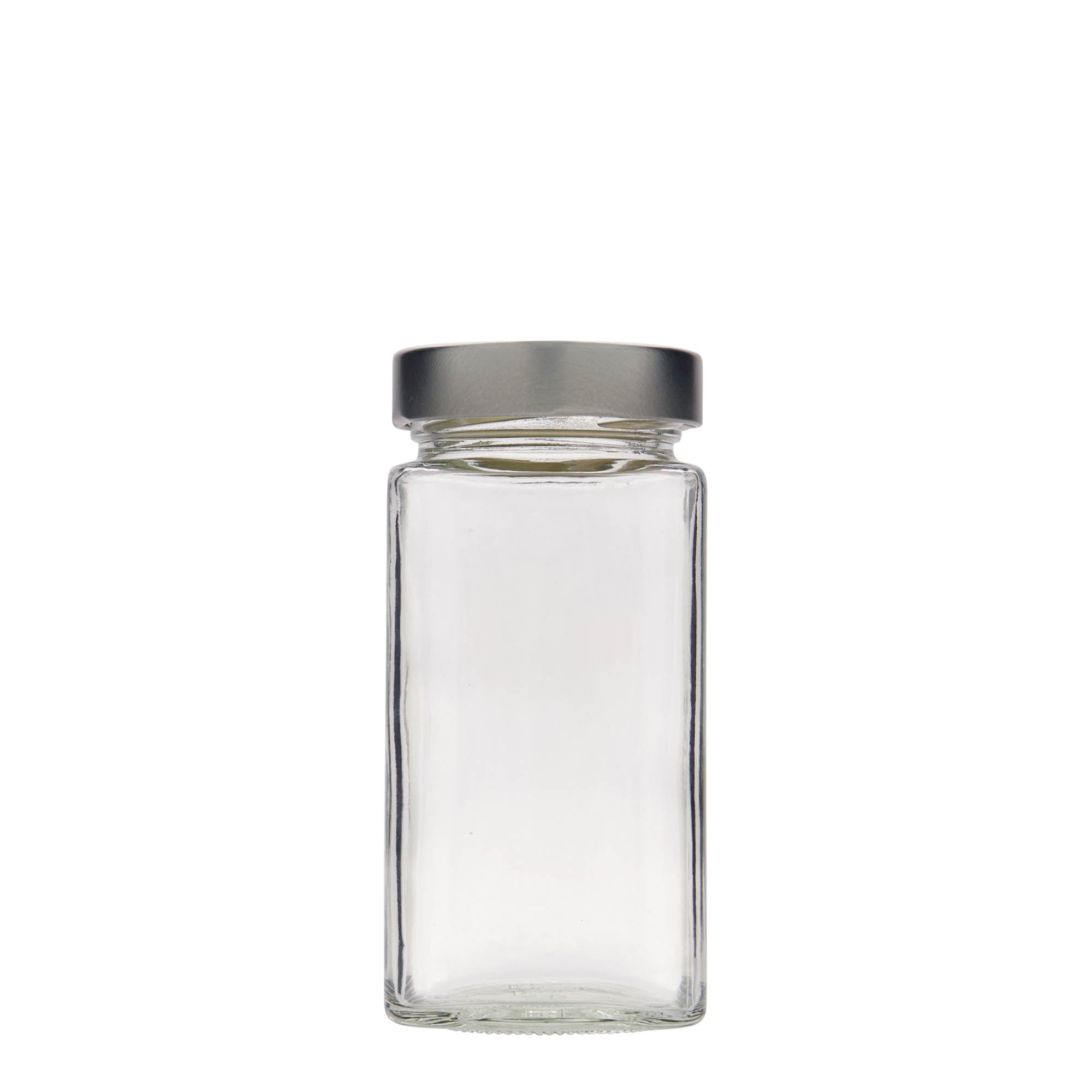 314 ml Kare Cam 'Funny', Ağız: Derin Vidalı Kapak (DTO 58)