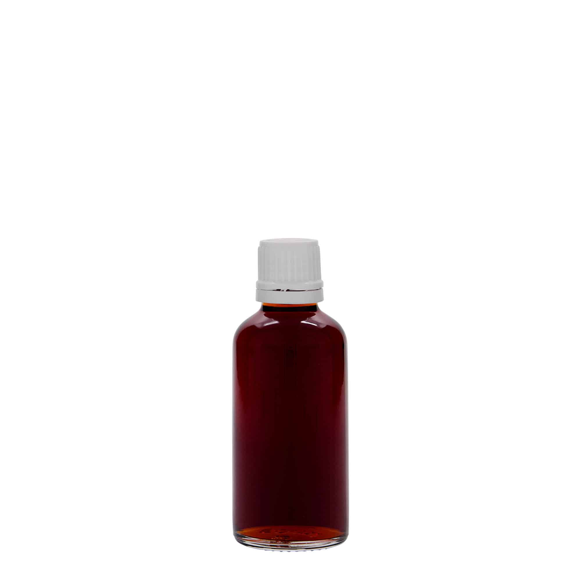 50 ml tıbbi şişe, cam, ağız: DIN 18