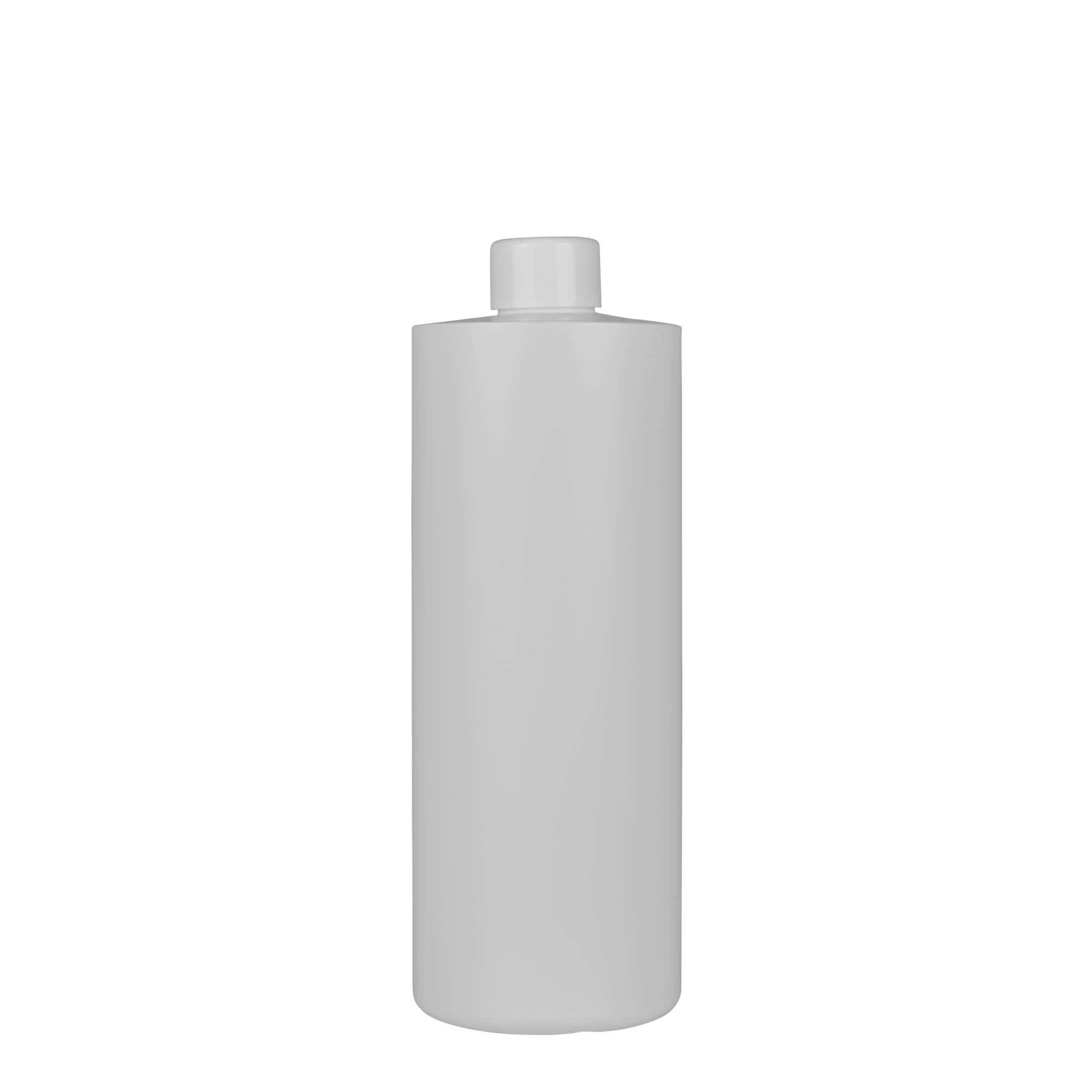 500 ml plastik şişe 'Pipe', Yeşil HDPE, beyaz, Ağız: 24/410