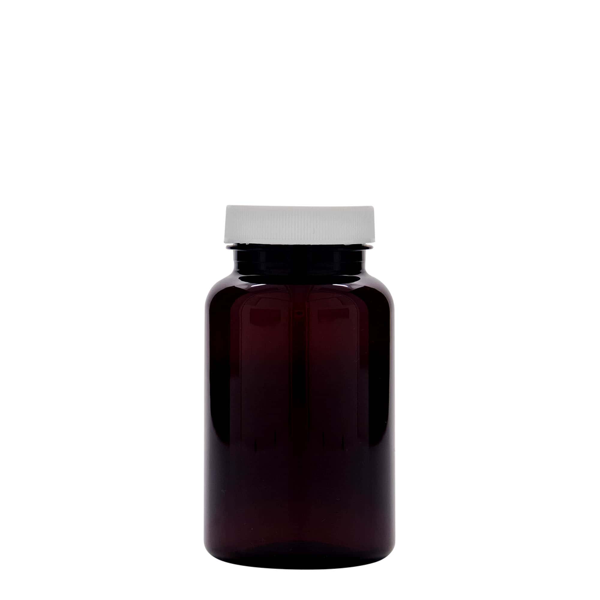 200 ml PET şişe, plastik, kahverengi, ağız: 45/400