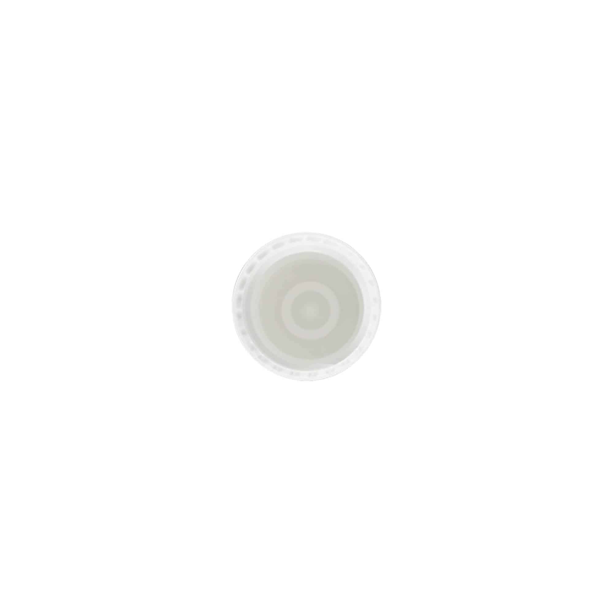 Kapak 10 ml roll-on şişe için, PP plastik, beyaz, ağız için: vida kapağı