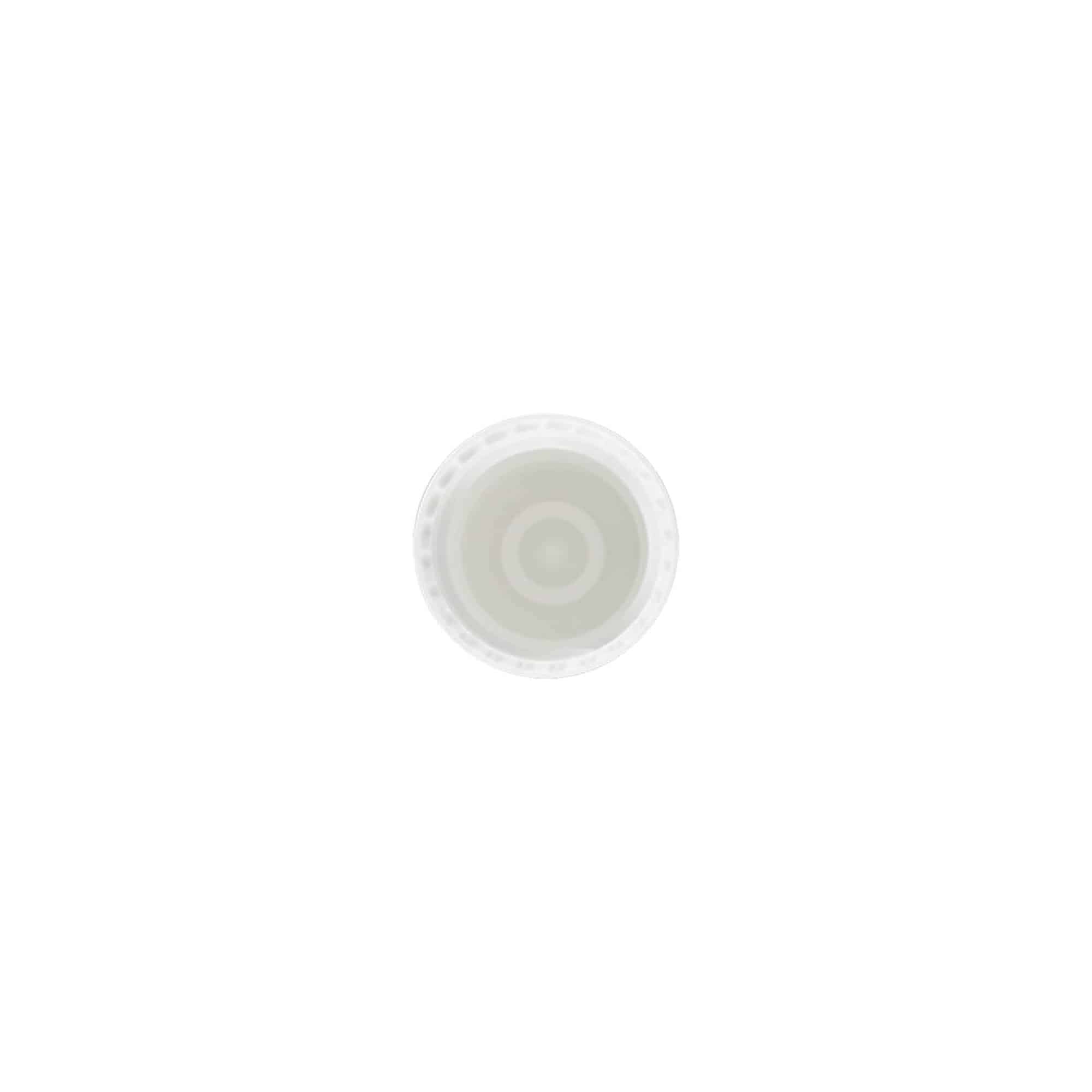 Kapak 10 ml roll-on şişe için, PP plastik, beyaz, ağız için: vida kapağı Kapak 10 ml roll-on şişe için, PP plastik, beyaz, ağız için: vida kapağı