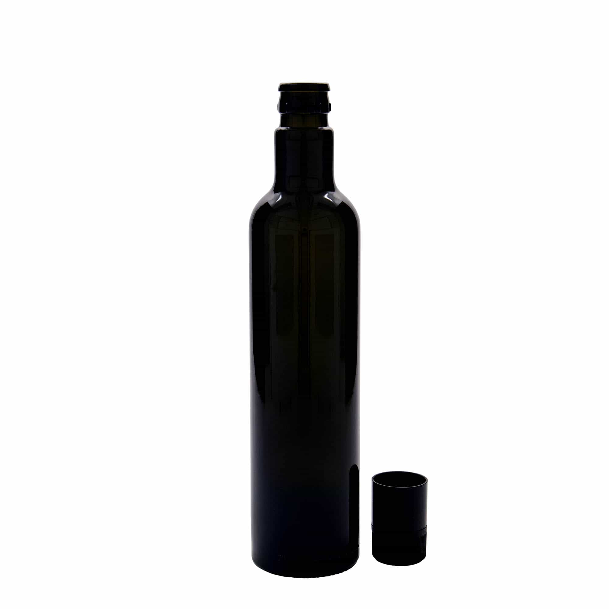 500 ml Sirke/Yağ Şişesi 'Willy New', Cam, antik yeşil, Ağız: DOP