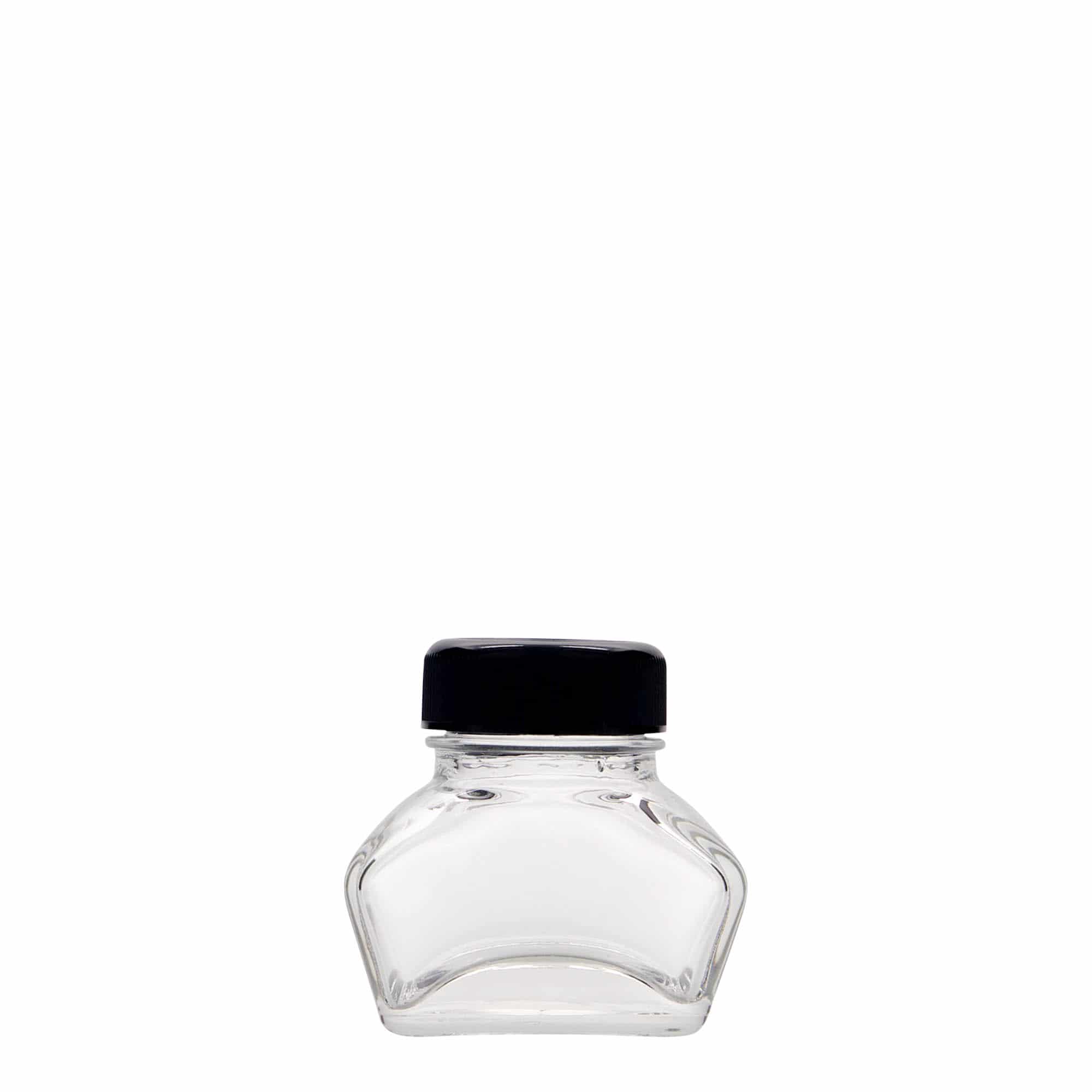 30 ml mürekkep şişesi, dikdörtgen, ağız: vidalı kapak