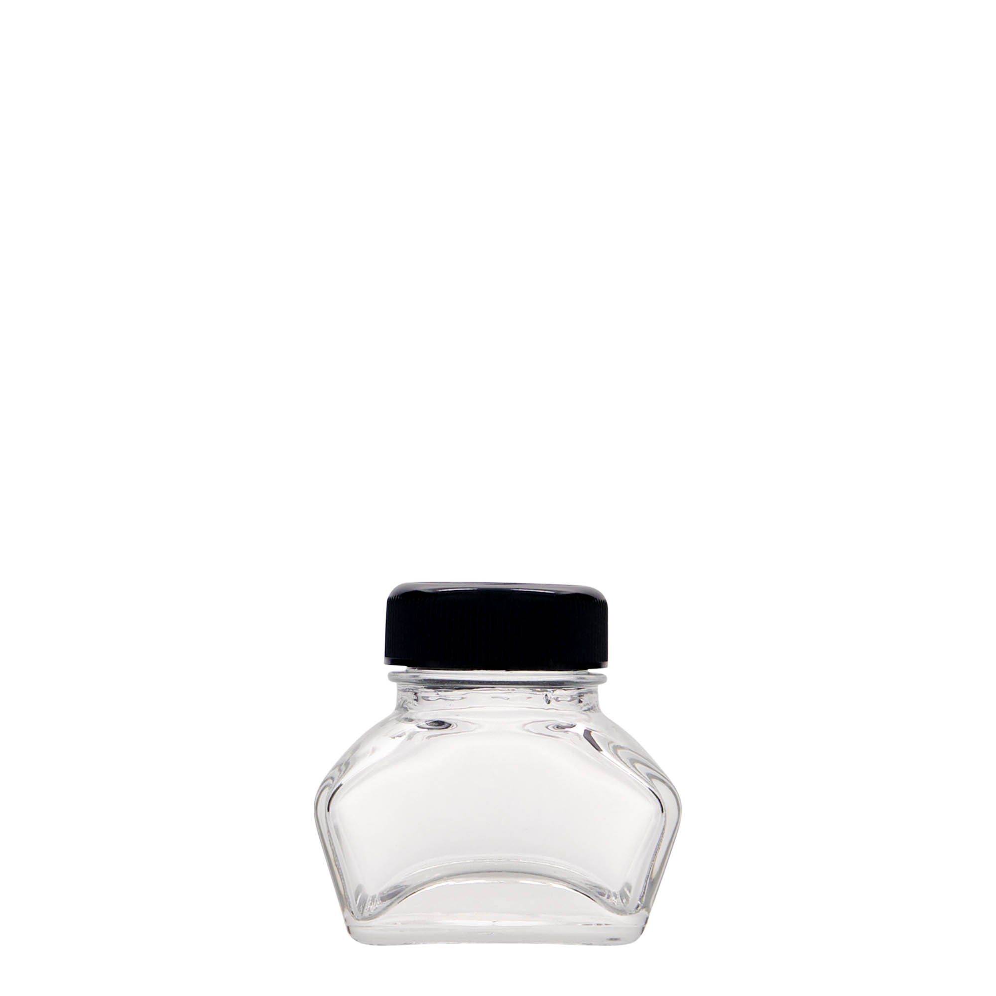 30 ml mürekkep şişesi, dikdörtgen, ağız: vidalı kapak