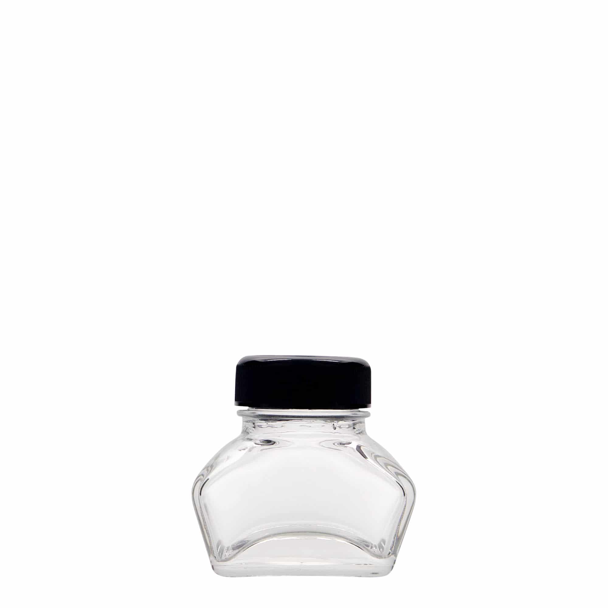 30 ml mürekkep şişesi, dikdörtgen, ağız: vidalı kapak