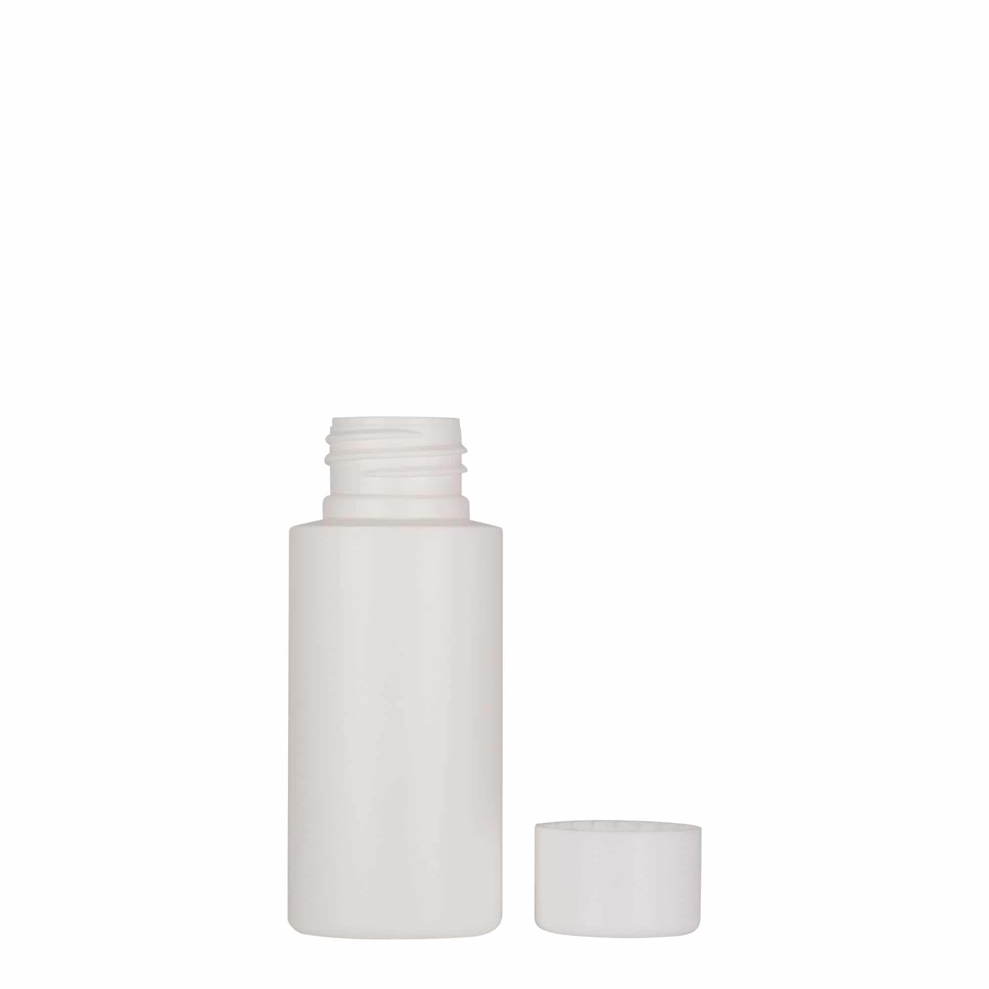 50 ml plastik şişe 'Pipe', HDPE, beyaz, ağız: 24/410