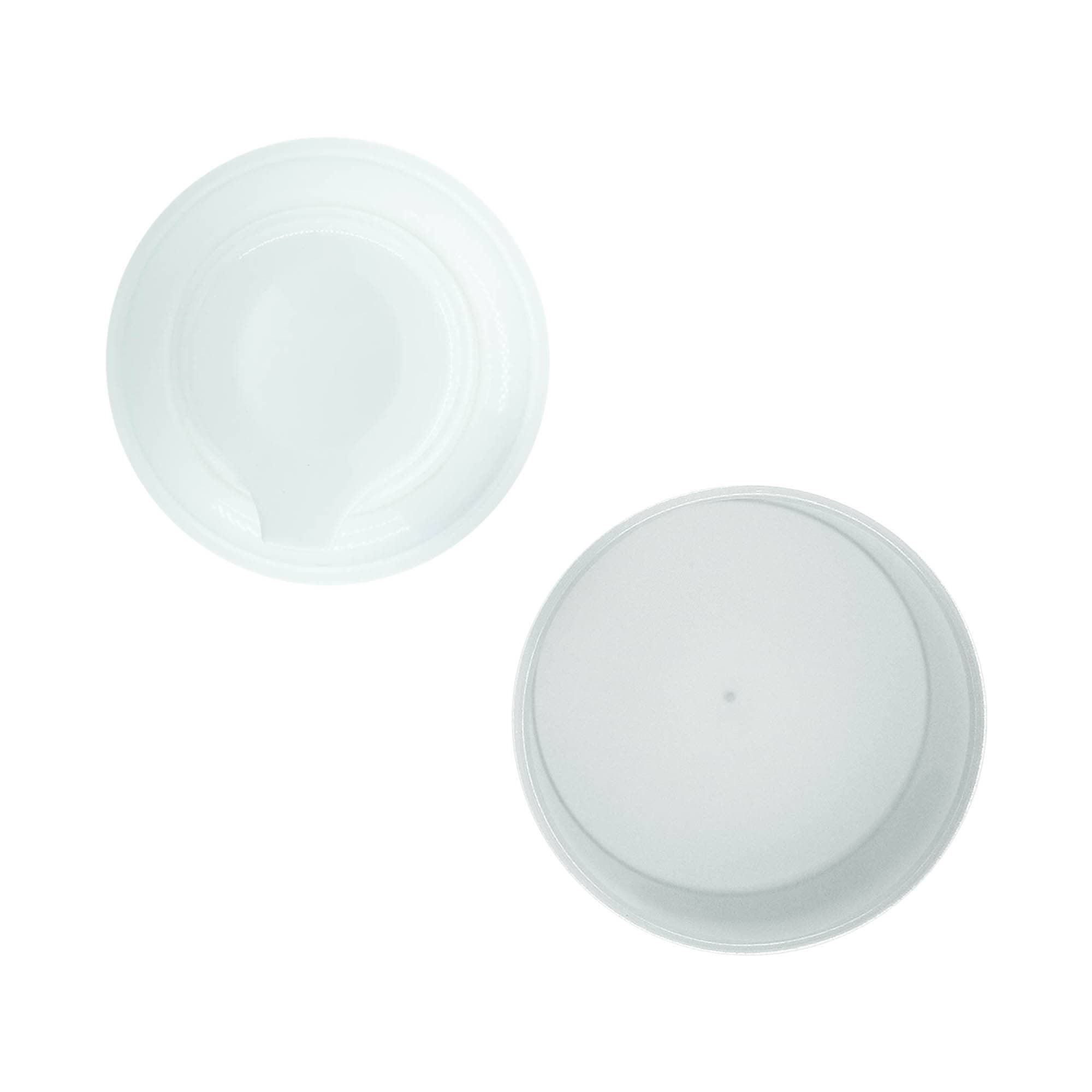 Airless Dispenser Pompa Kafası „Mezzo“, Tip D, PP Plastik, beyaz mat gümüş metal kapaklı
