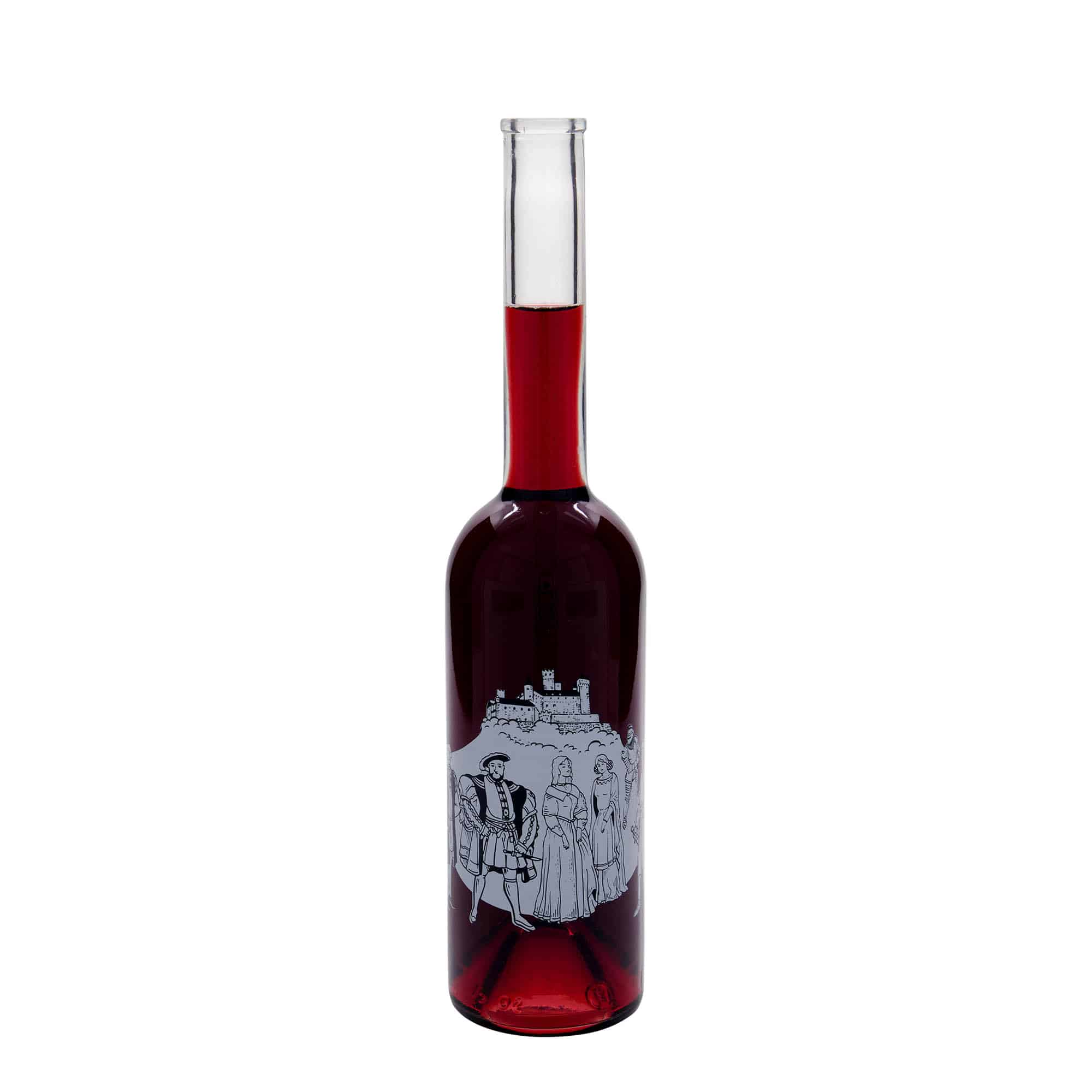 500 ml Cam Şişe 'Opera', Motif: Ortaçağ, Ağız: Mantar