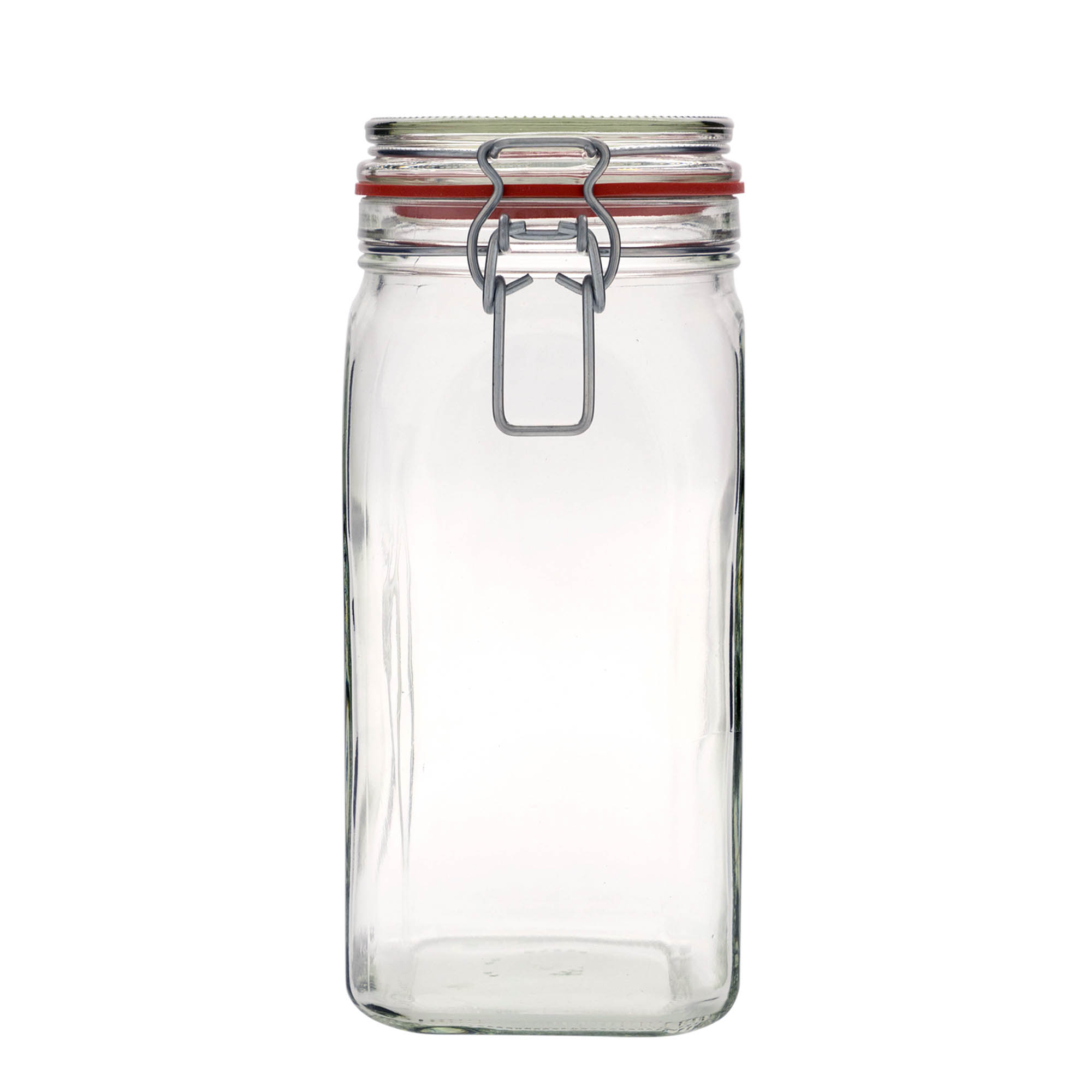 1.540 ml Tel mandallı kavanoz, kare, ağız: tel mandal kapak