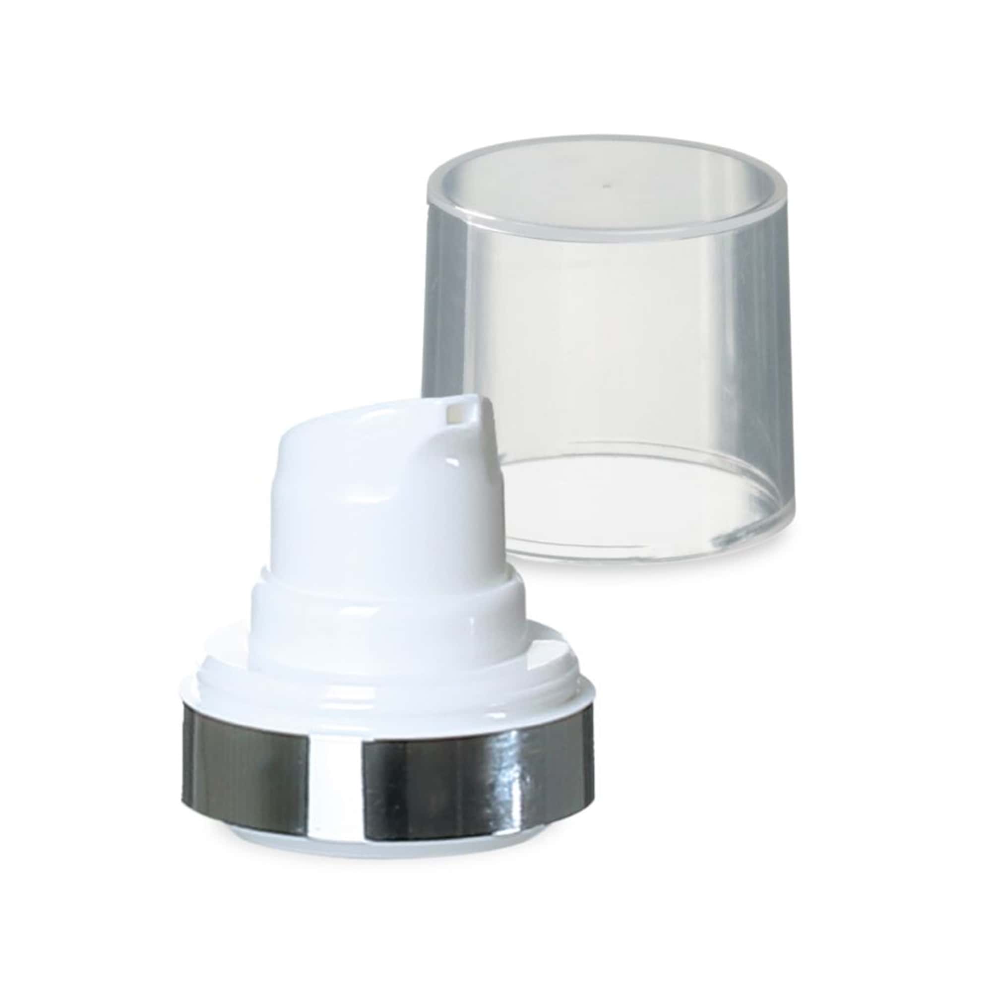Airless Başlık Mikro Gümüş Kenar + doğal renkli, parlak takma kapak Airless Başlık Mikro Gümüş Kenar + doğal renkli, parlak takma kapak