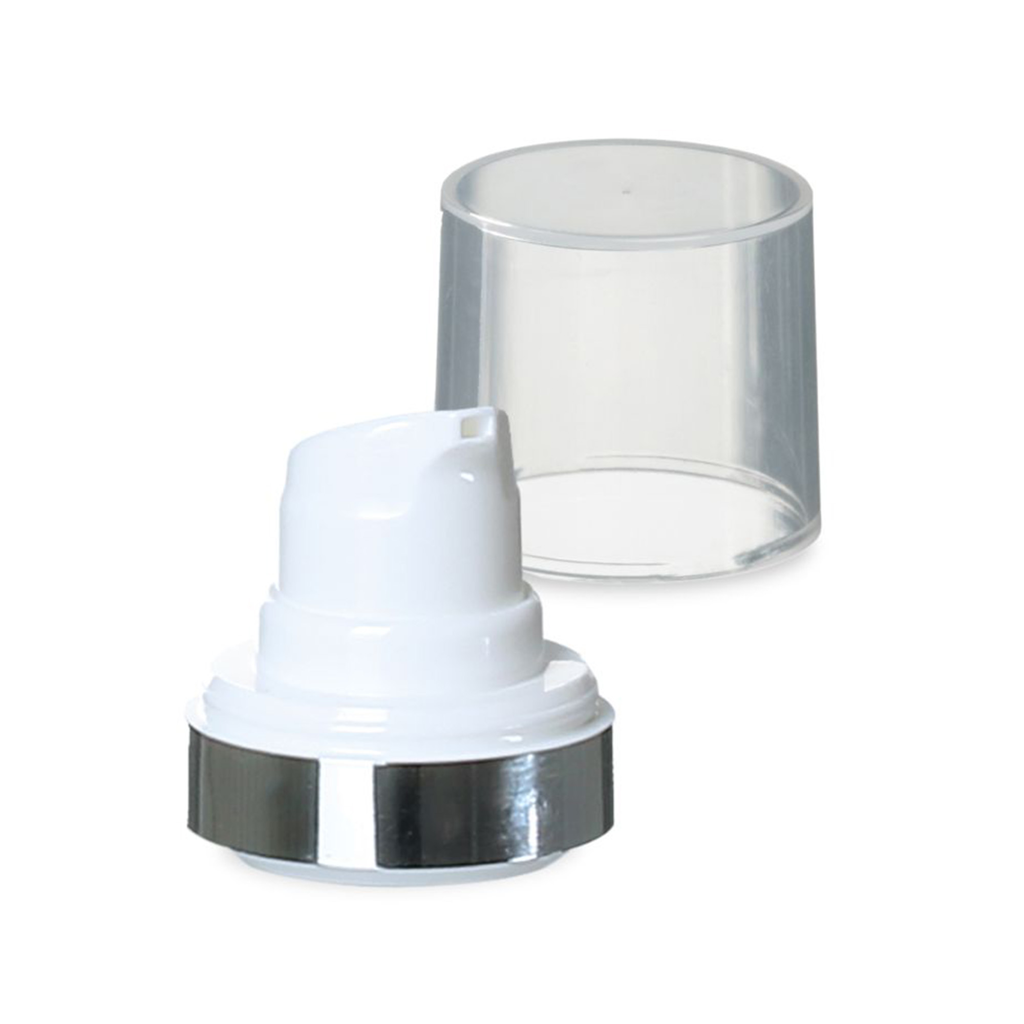 Airless Başlık Mikro Gümüş Kenar + doğal renkli, parlak takma kapak Airless Başlık Mikro Gümüş Kenar + doğal renkli, parlak takma kapak