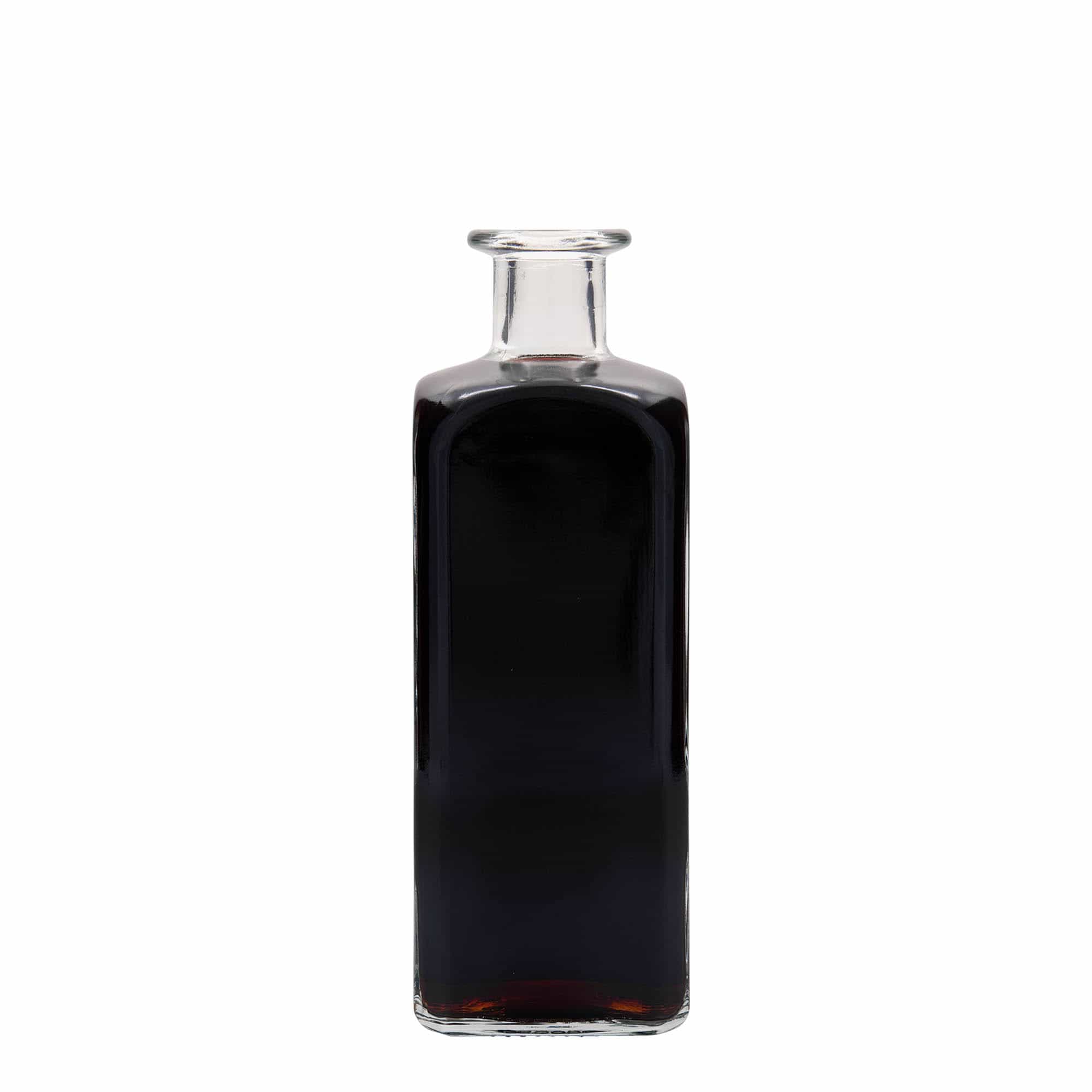 500 ml Cam Şişe Eczacı Kare, kare, Ağız: Mantar