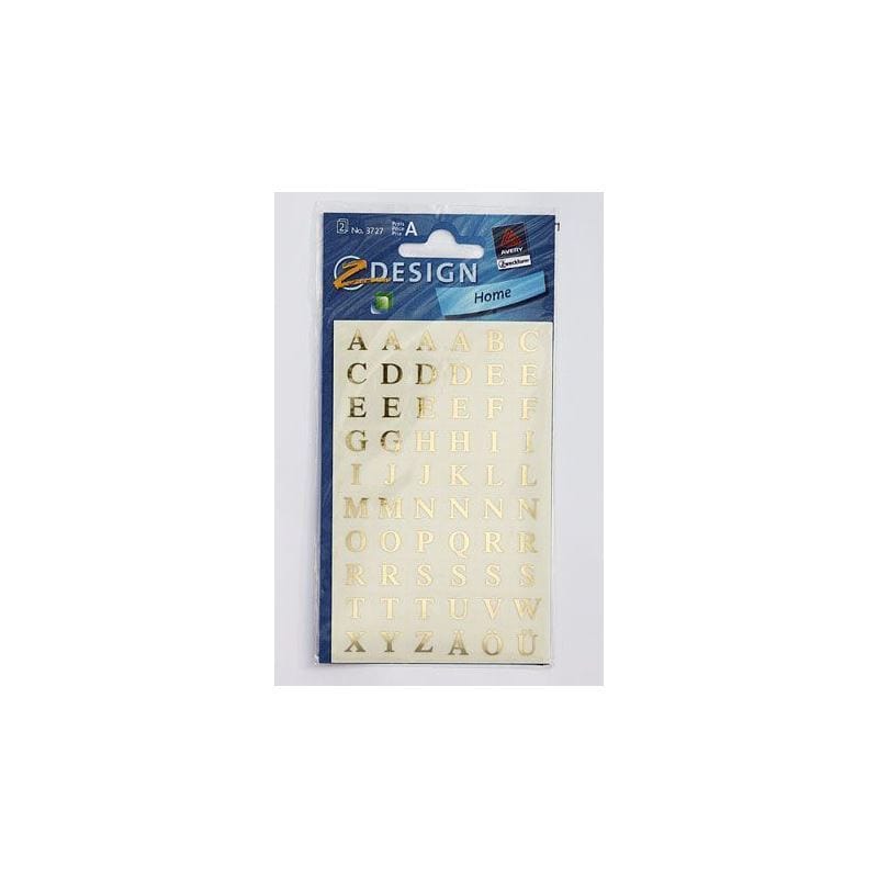 Zweckform Etiket 'Alfabe', dikdörtgen, plastik, altın renkli