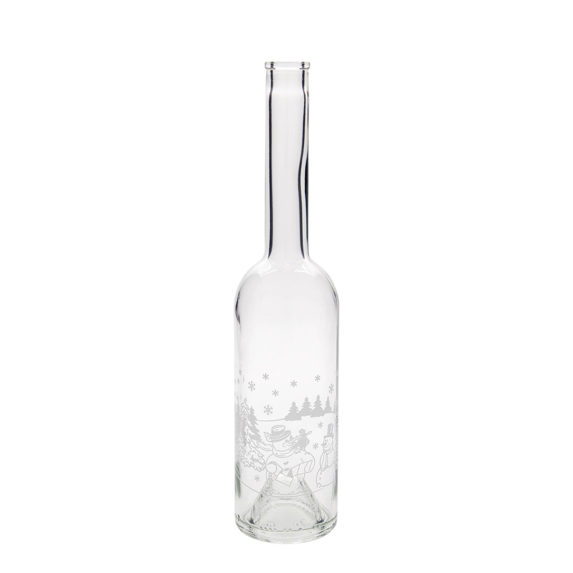 500 ml Cam Şişe 'Opera', Motif: Kardan Adam Şişesi, Ağız: Mantar