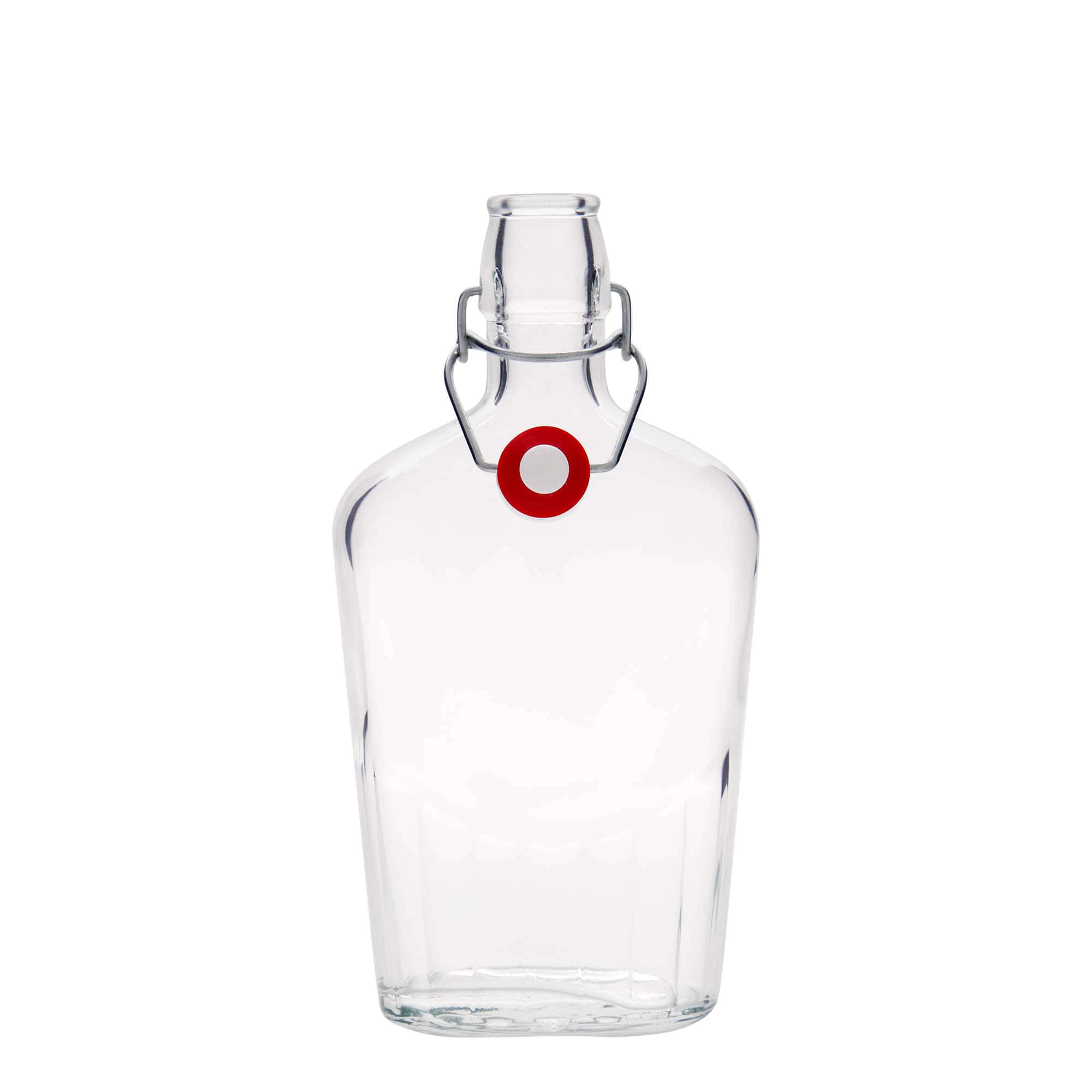 500 ml cam şişe 'Fiaschetta', oval, ağız: mandallı kapak