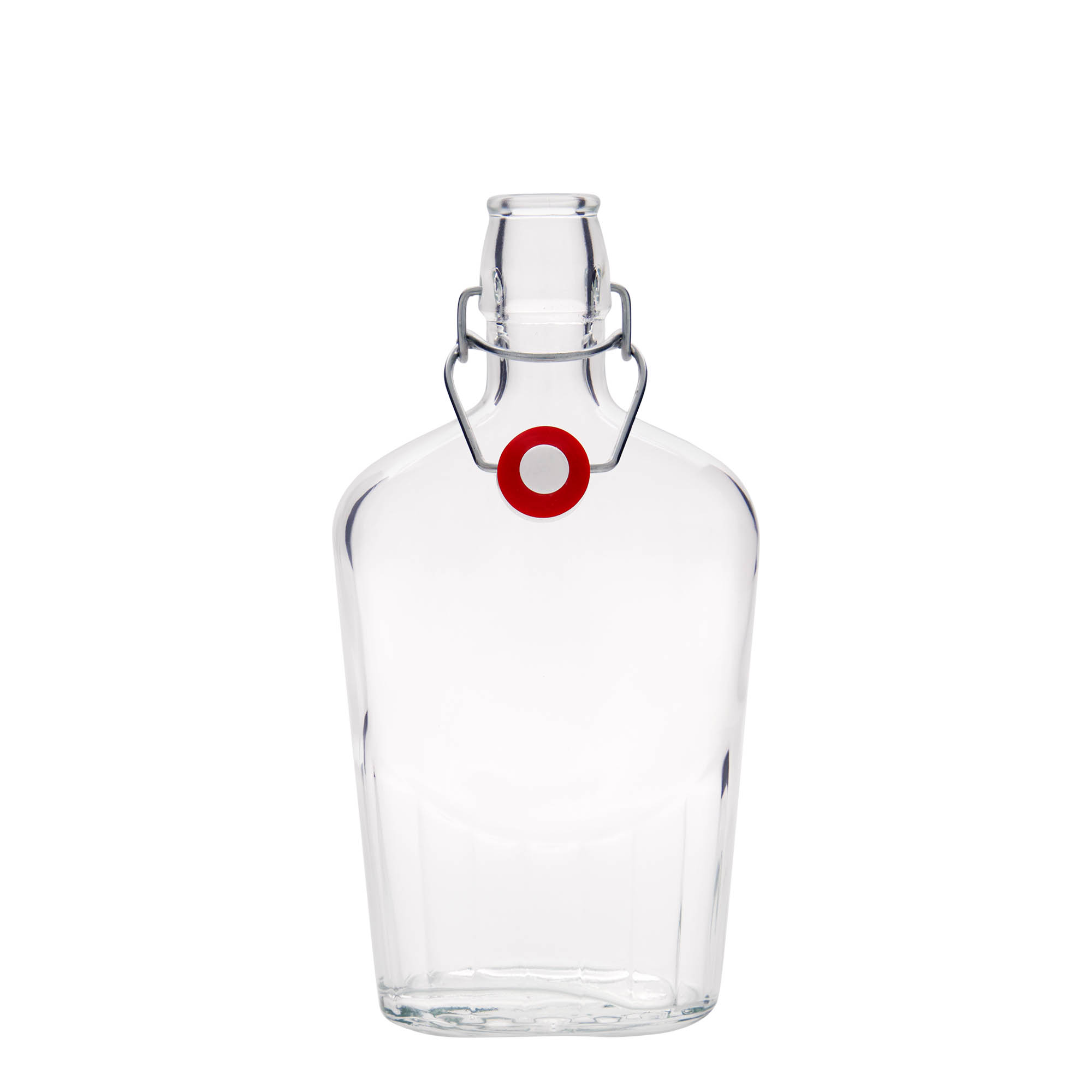 500 ml cam şişe 'Fiaschetta', oval, ağız: mandallı kapak