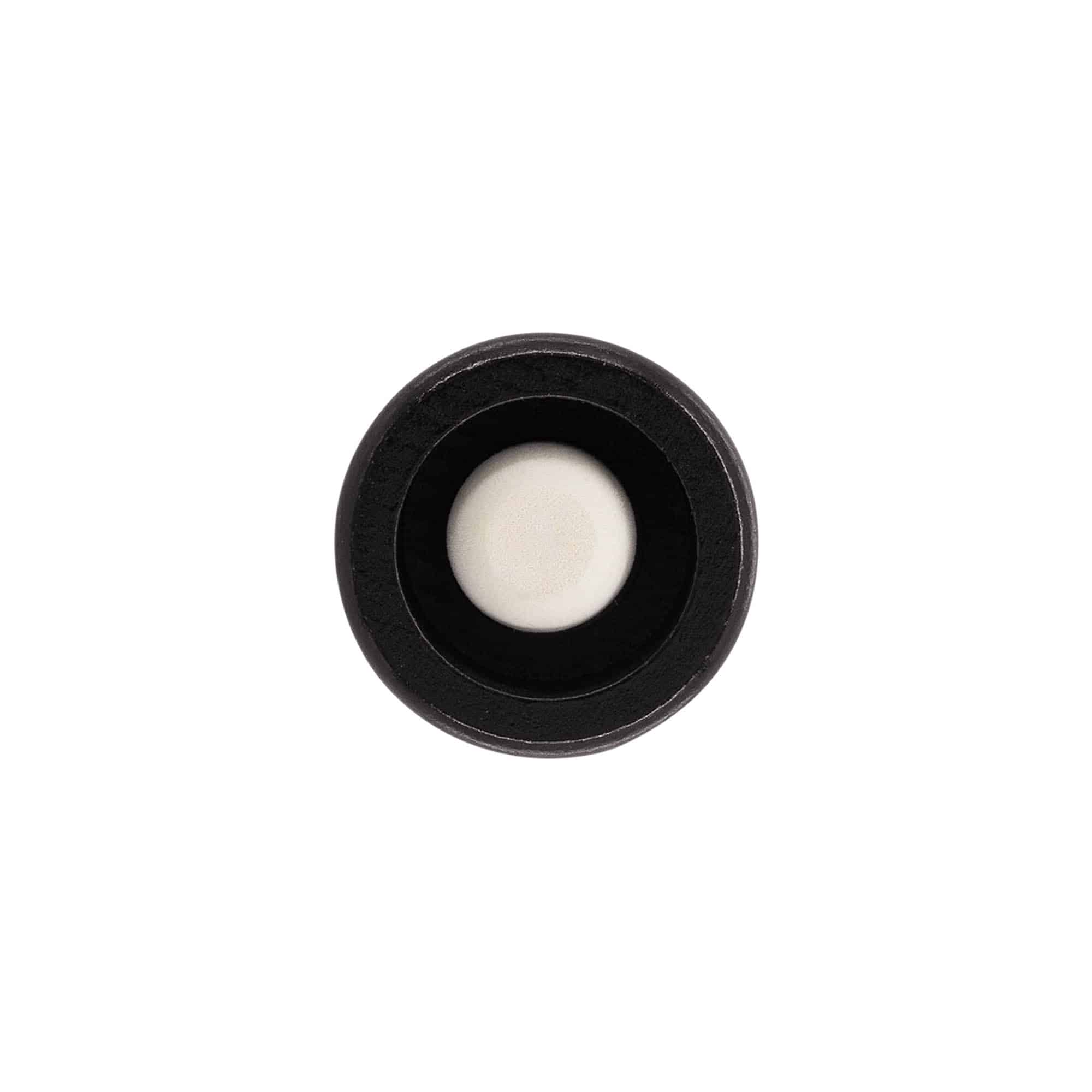 Sap mantar tıpa 19 mm "Kavun", Ahşap/PE, siyah, ağız kısmı için: mantar