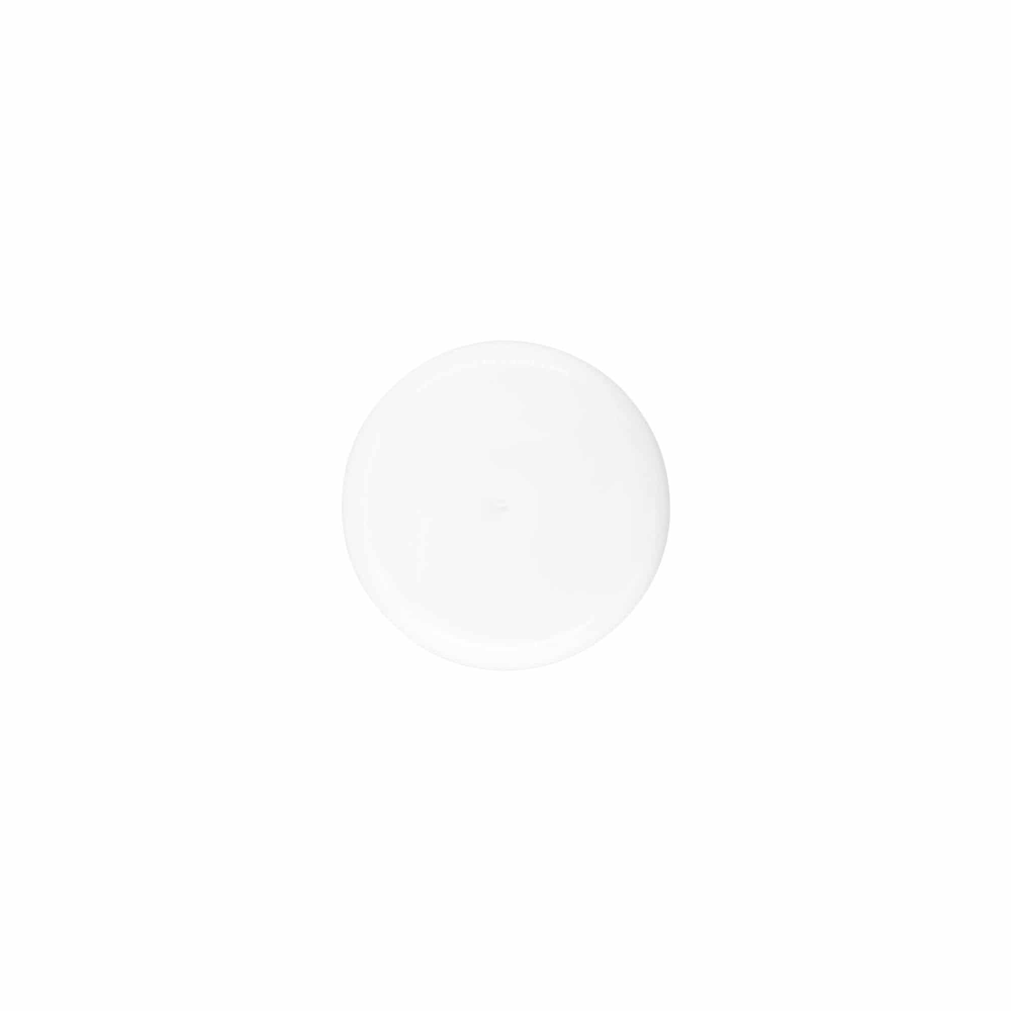 Vida kapaklı, enjektörlü, PP plastik, beyaz, ağız çapı: 24/410 Vida kapaklı, enjektörlü, PP plastik, beyaz, ağız çapı: 24/410