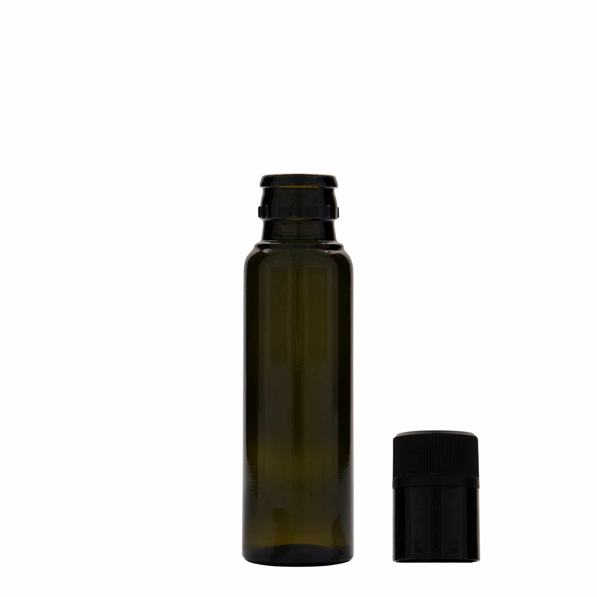 100 ml Sirke-/Yağ Şişesi 'Willy New', Cam, antik yeşil, Ağız: DOP