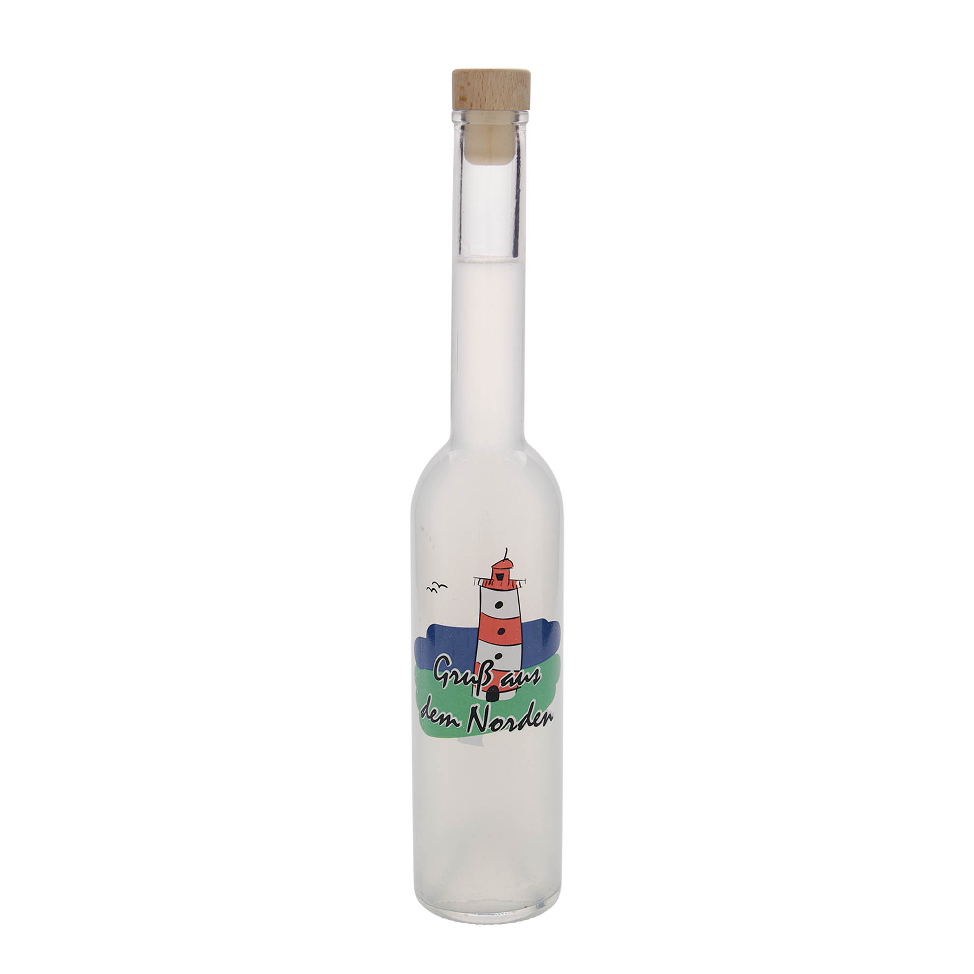 350 ml Cam Şişe 'Opera', Motif: Kuzey, Ağız: Mantar